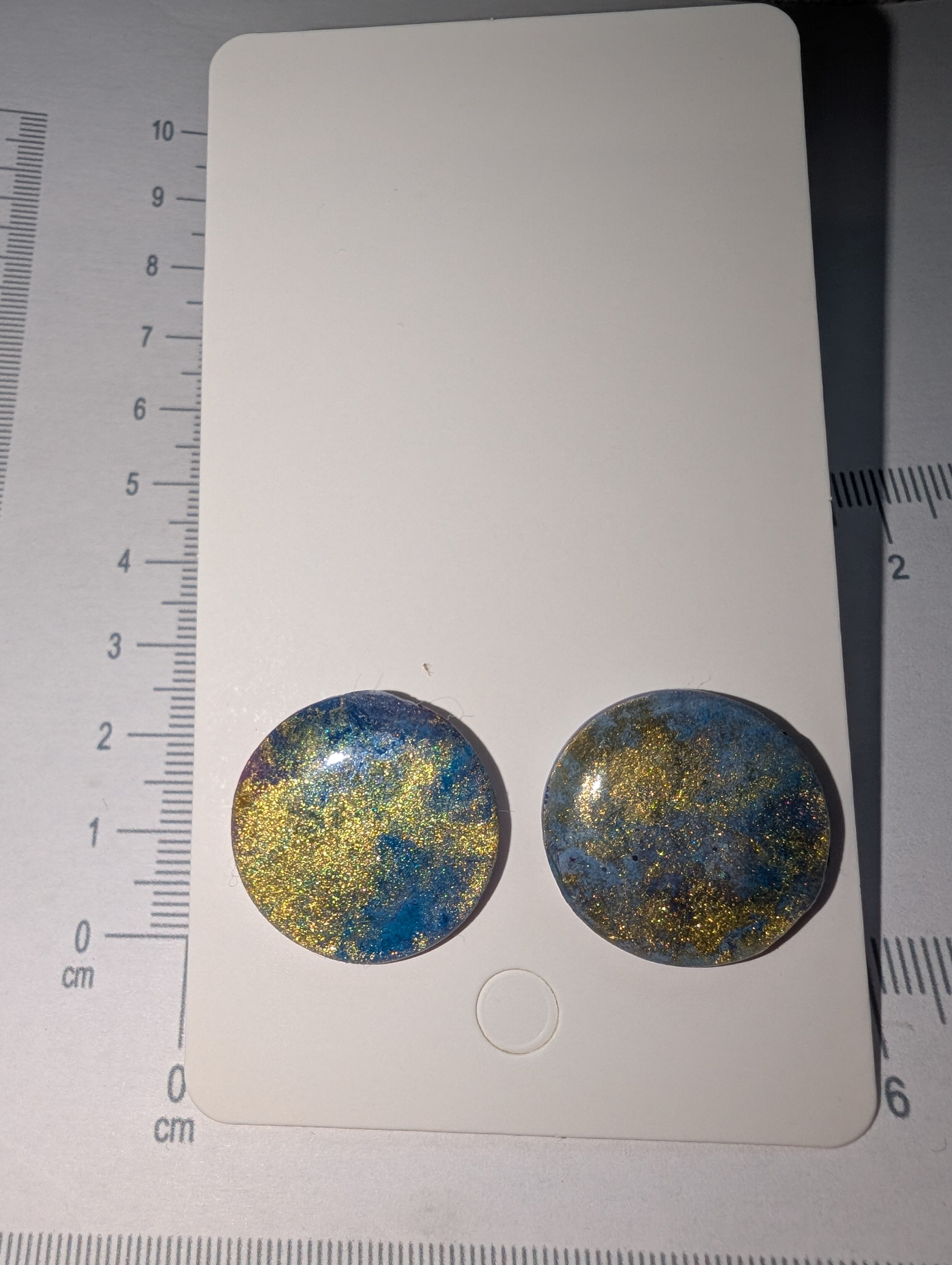 Round Cosmic Stud Earrings - Polymer Clay Galaxy