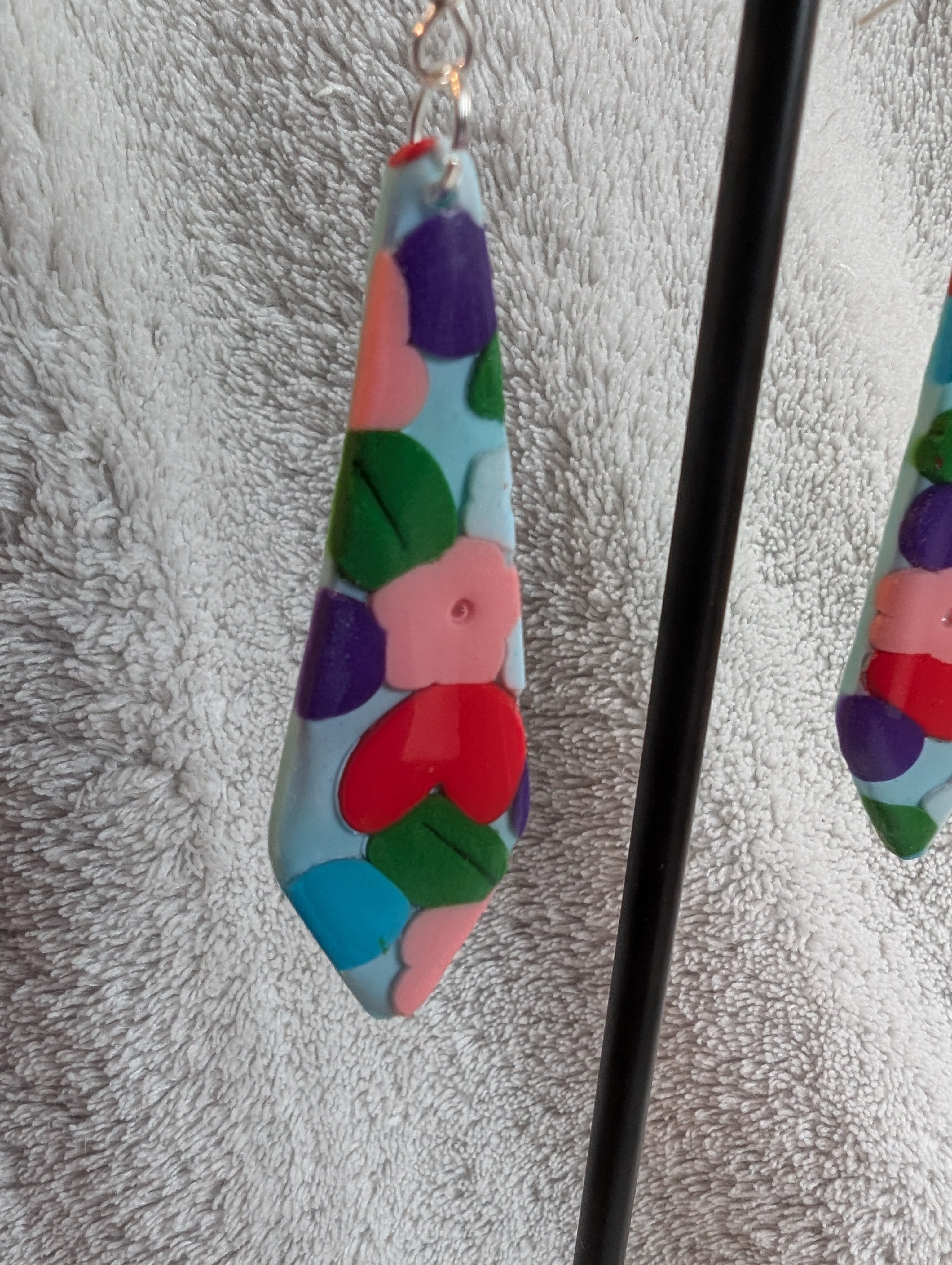 60s Style Flower Power Earrings - Handcrafted with Epoxy Resin