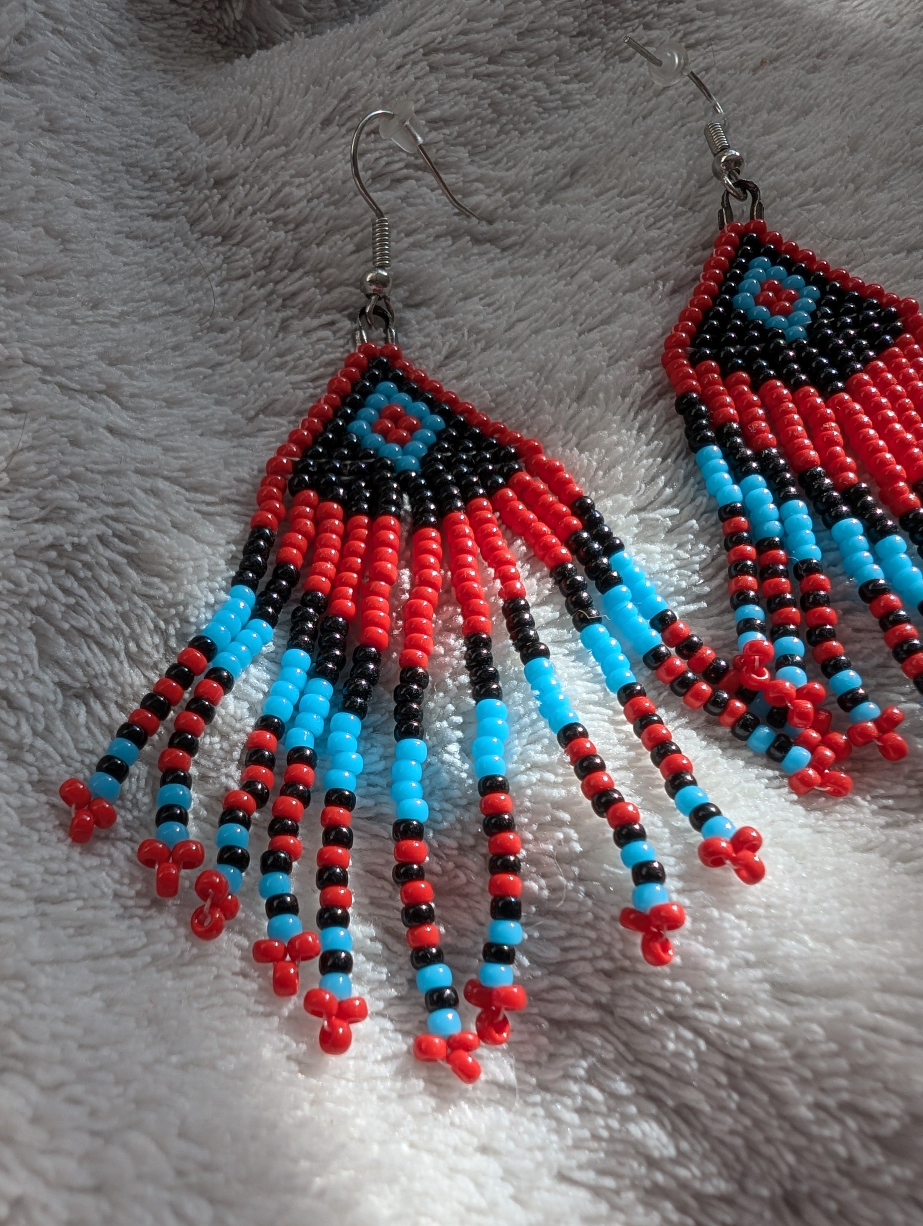 Handcrafted Fringed Statement Beaded Earrings - Japanese Toho & Miyuki Beads