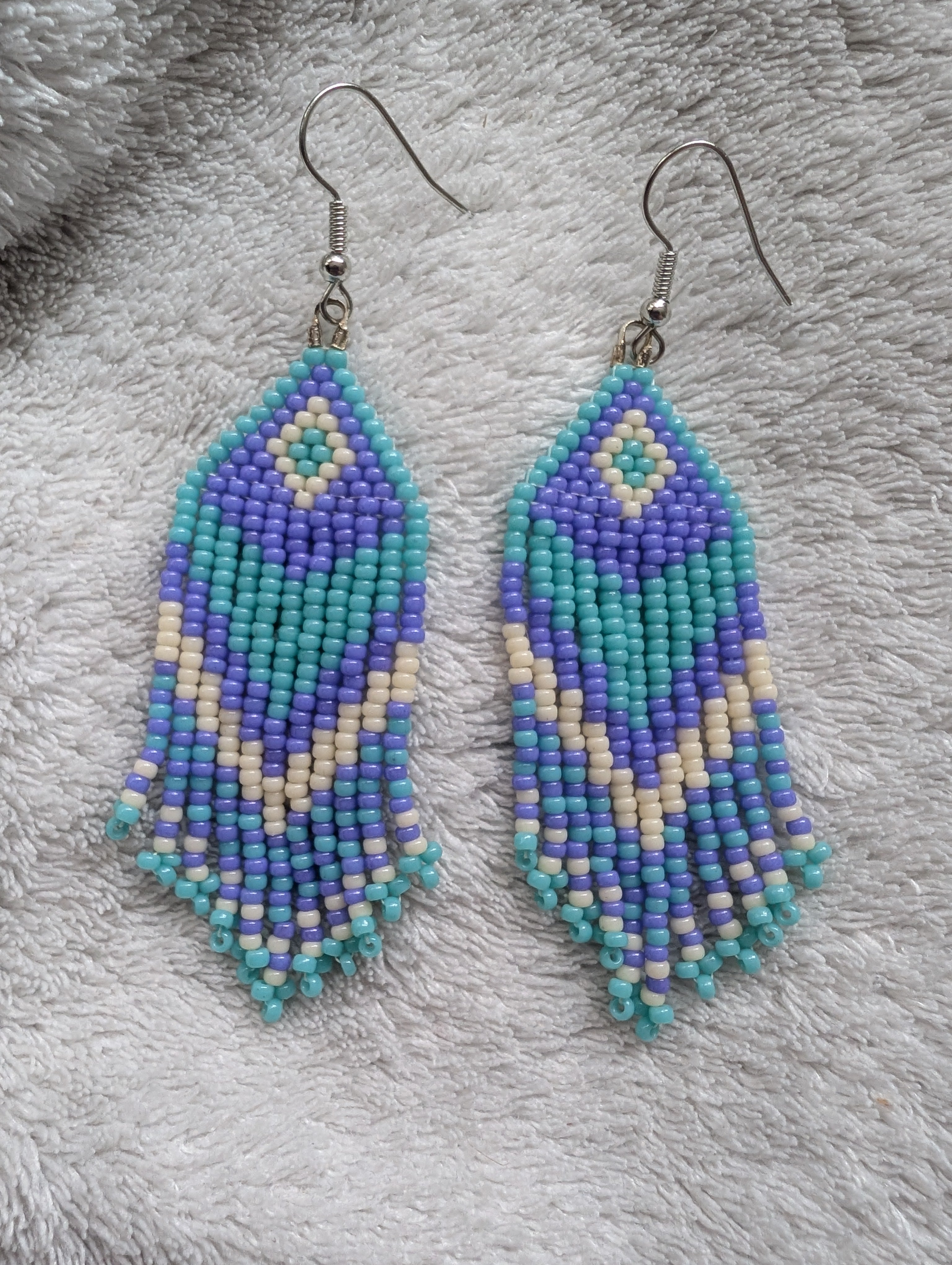 Handcrafted Fringed Statement Beaded Earrings - Japanese Toho & Miyuki Beads