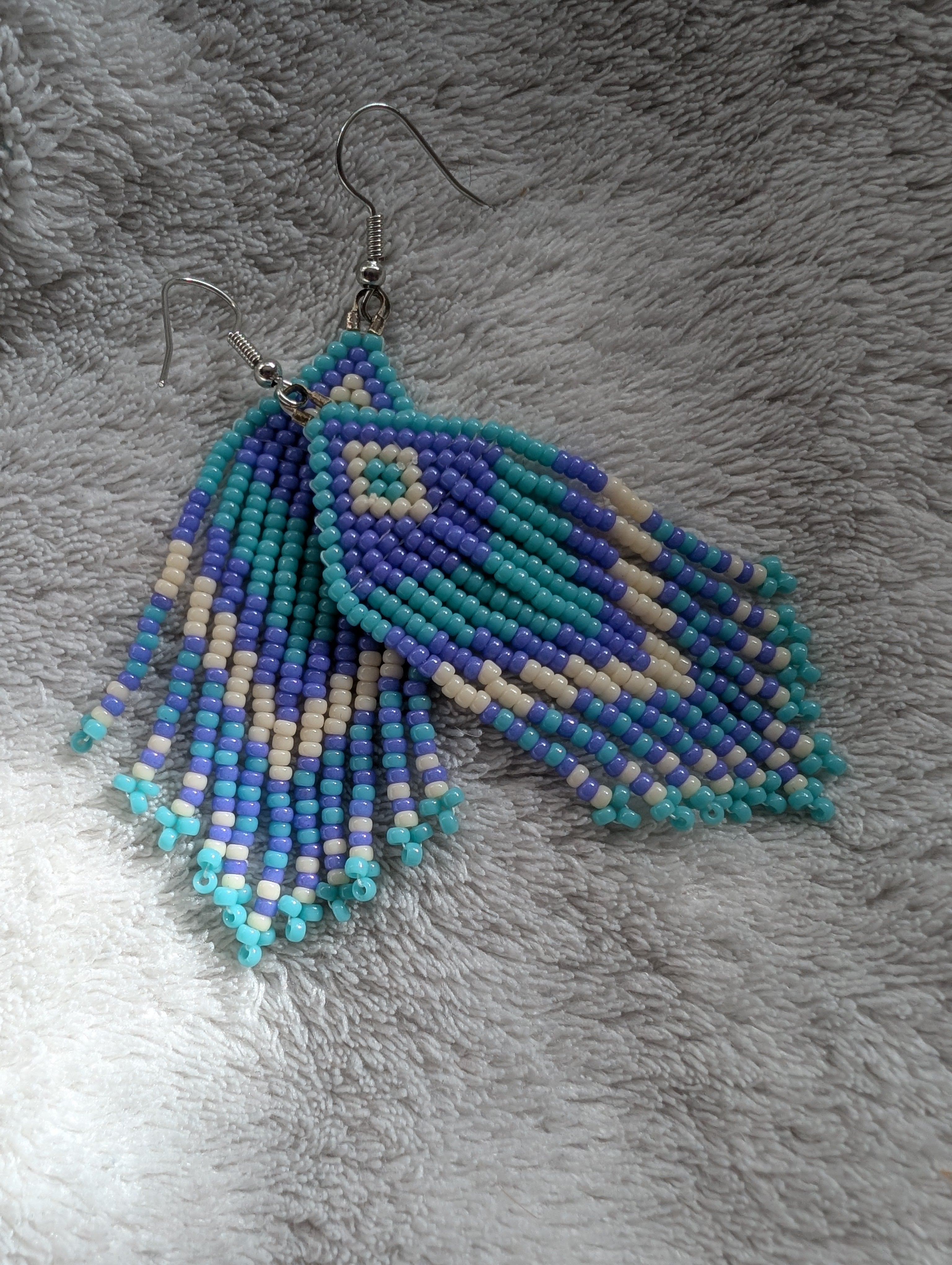 Handcrafted Fringed Statement Beaded Earrings - Japanese Toho & Miyuki Beads