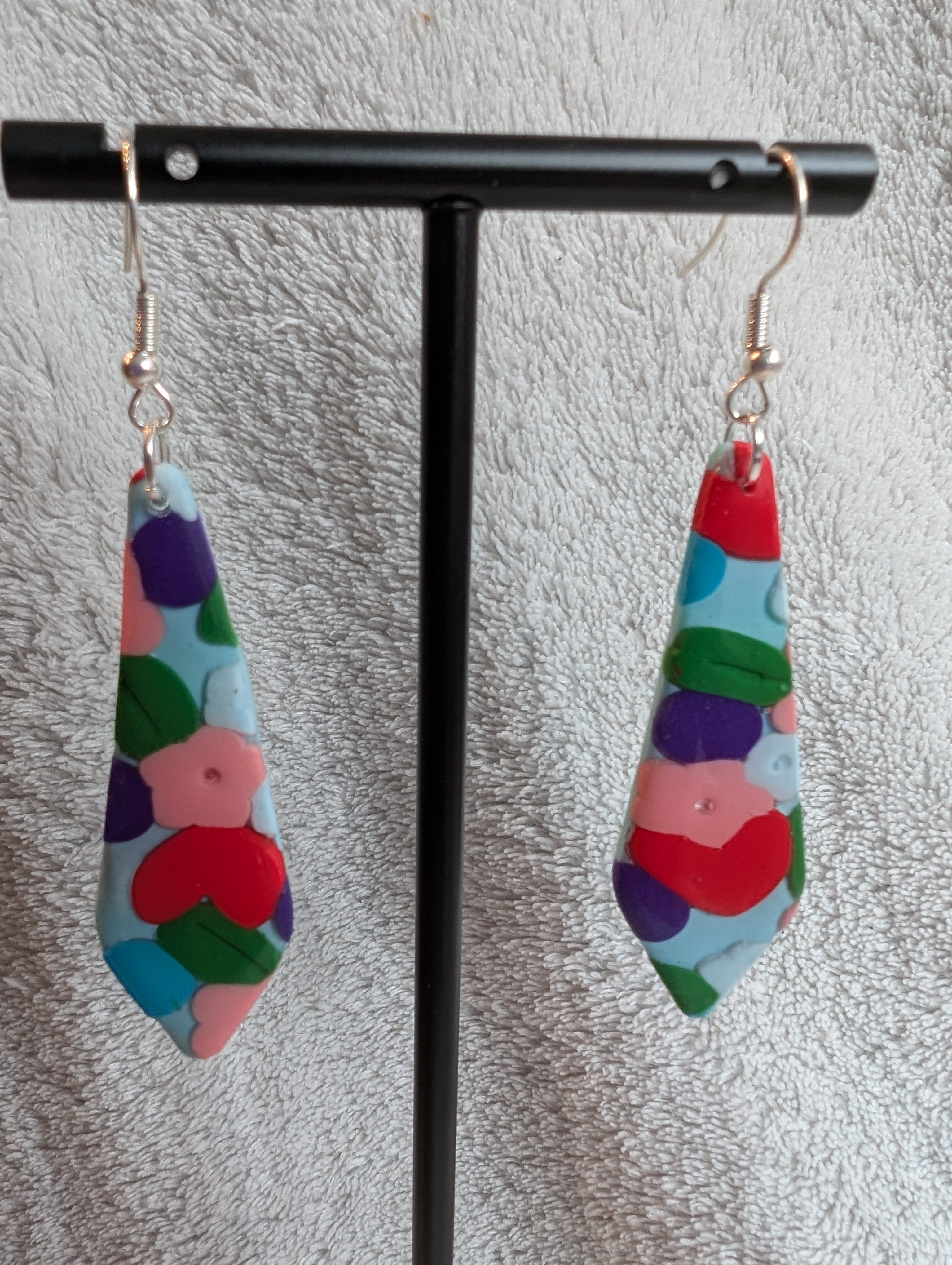 60s Style Flower Power Earrings - Handcrafted with Epoxy Resin