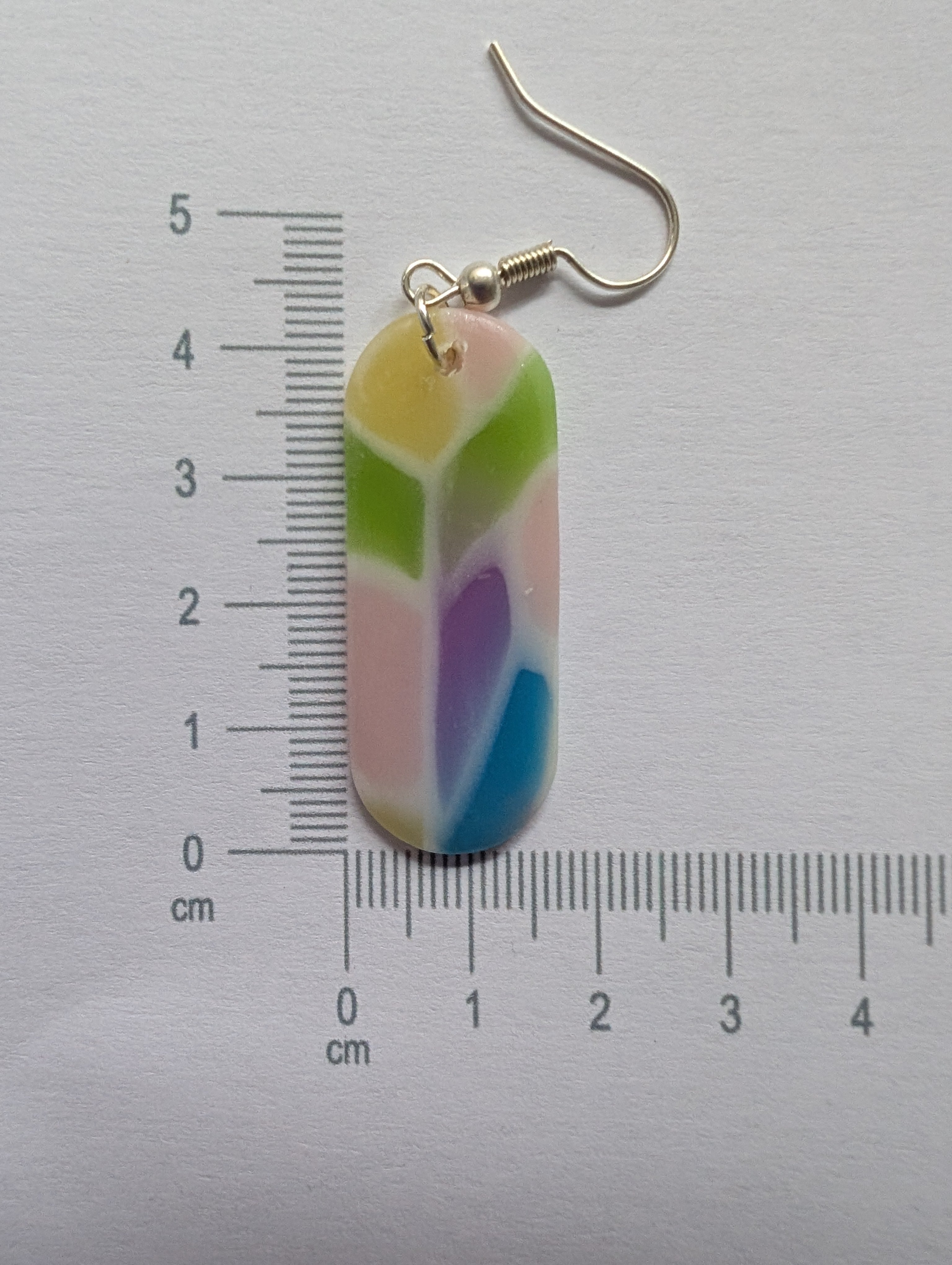 Handmade Translucent Polymer Clay Rainbow Earrings - Stained Glass Effect