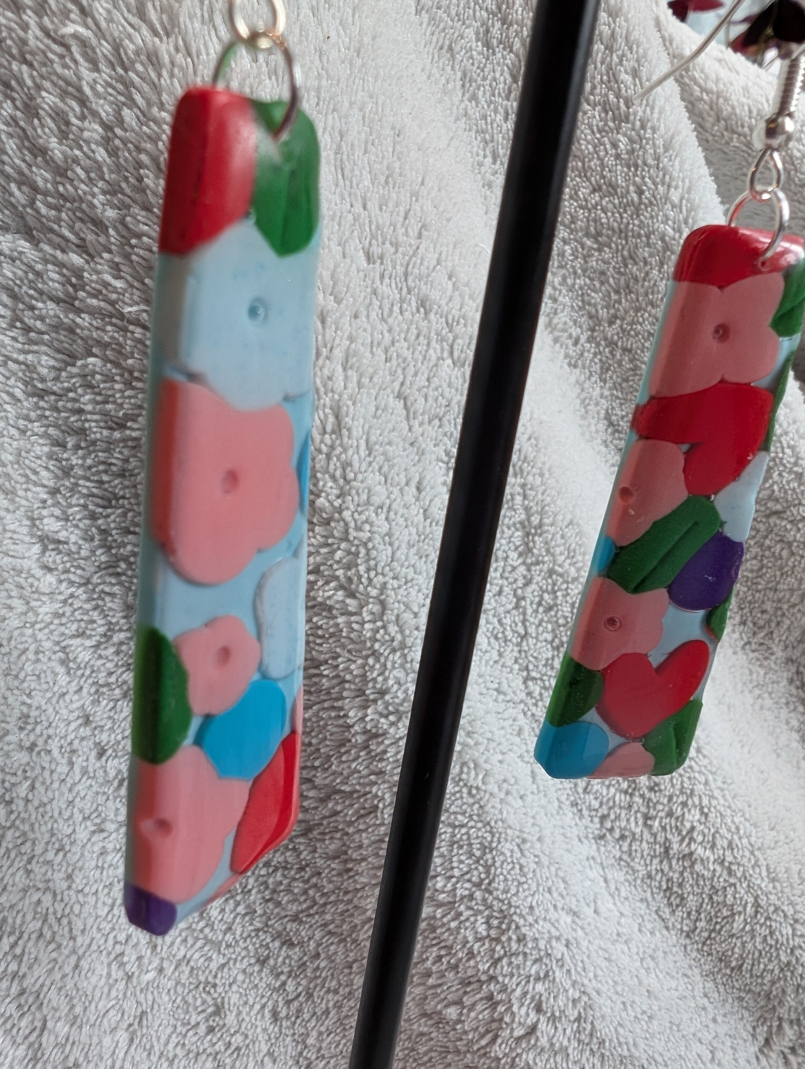 60s Style Flower Power Earrings - Handcrafted with Epoxy Resin