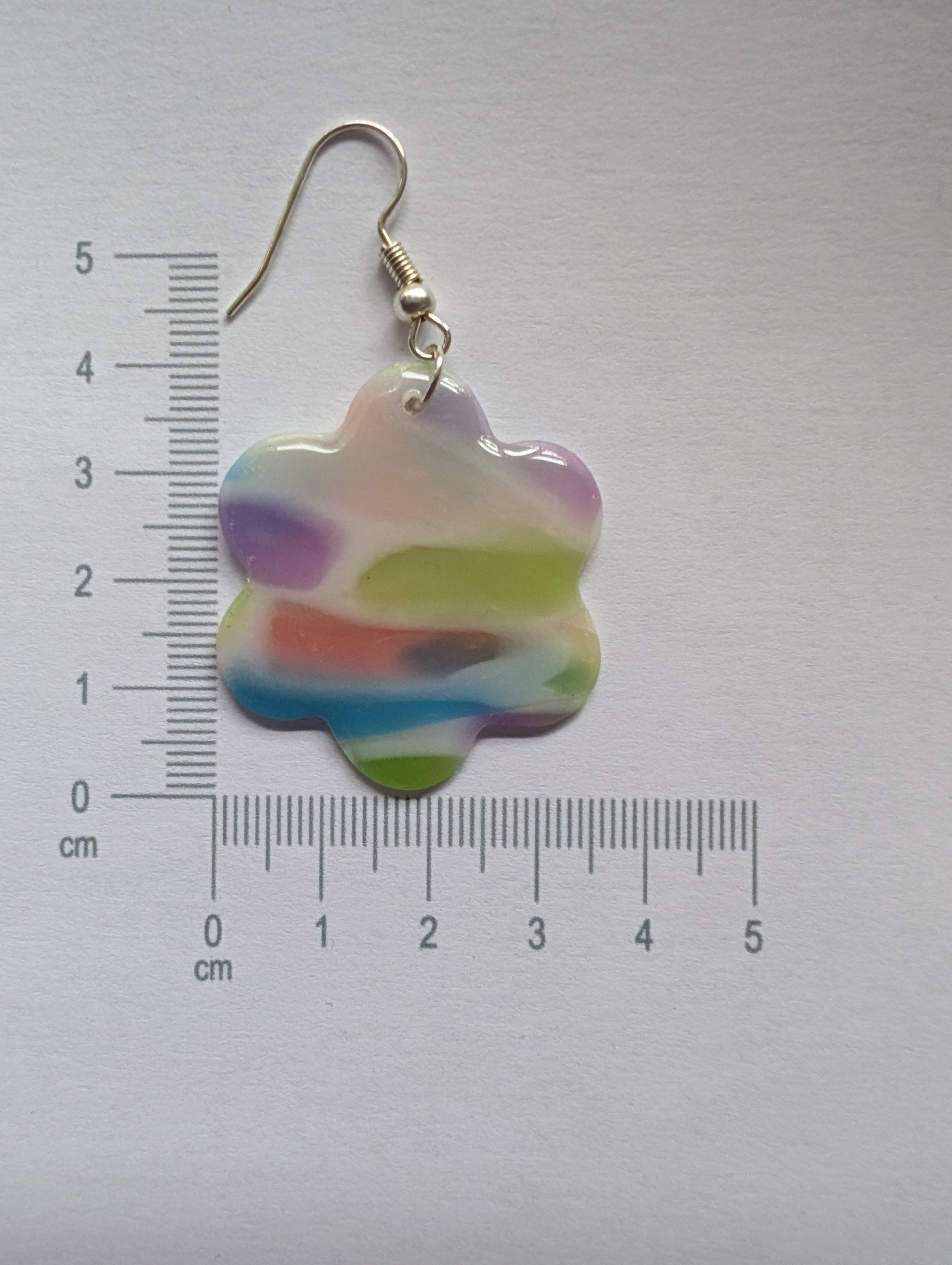 Handmade Translucent Polymer Clay Rainbow Earrings - Stained Glass Effect