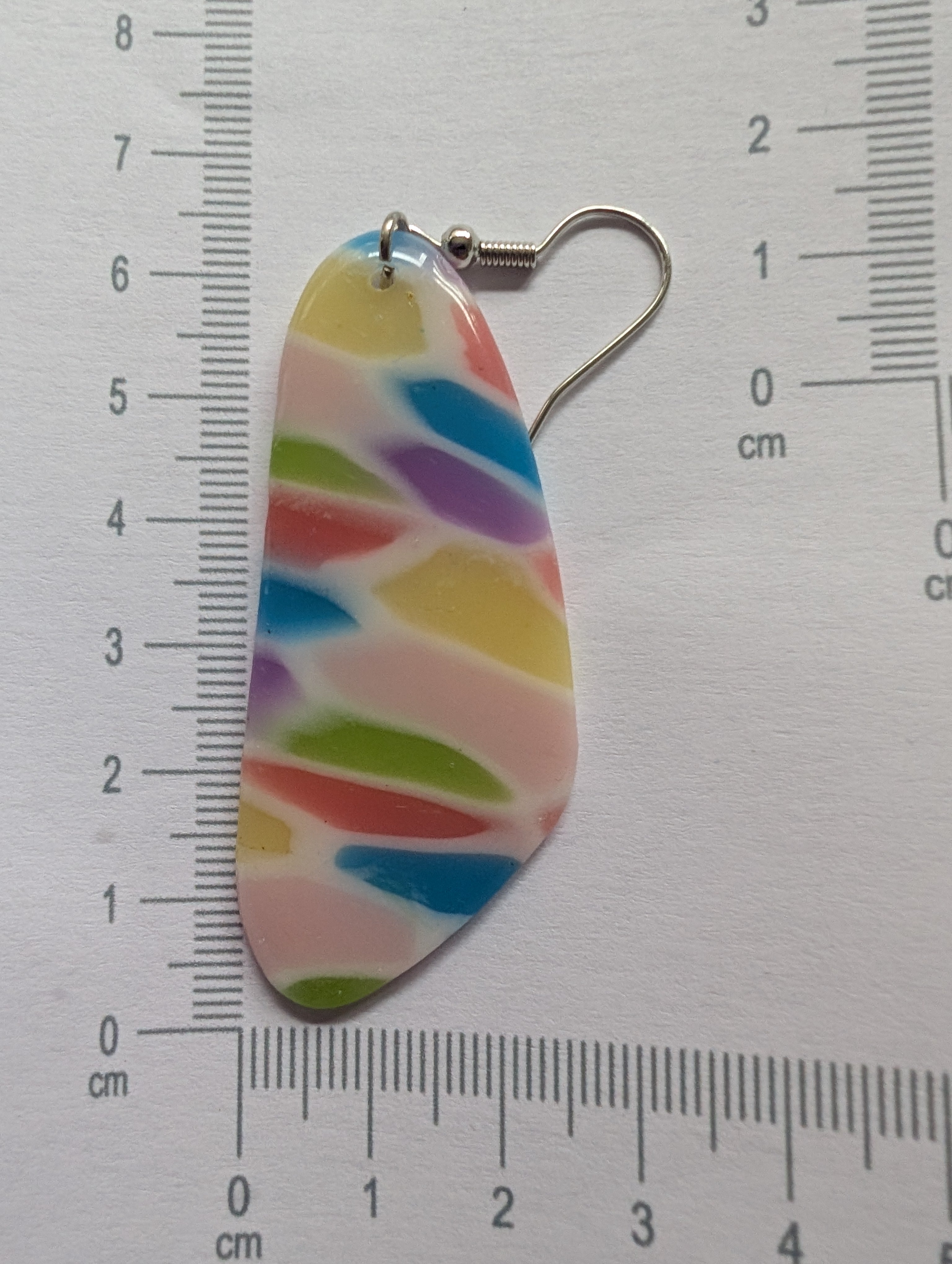 Handmade Translucent Polymer Clay Rainbow Earrings - Stained Glass Effect