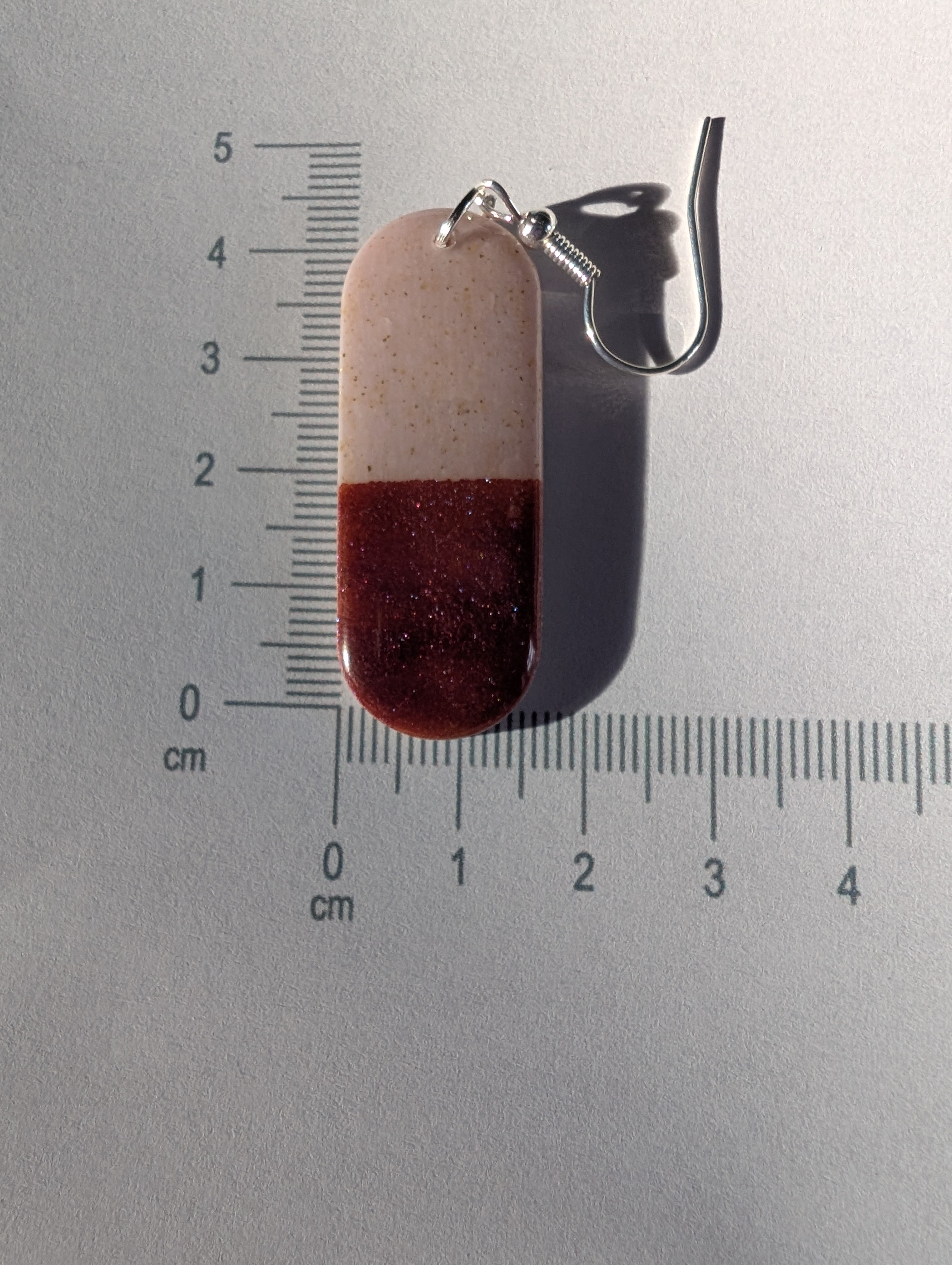 Handmade Polymer Clay Earrings - Powder Pink & Chameleon Mica