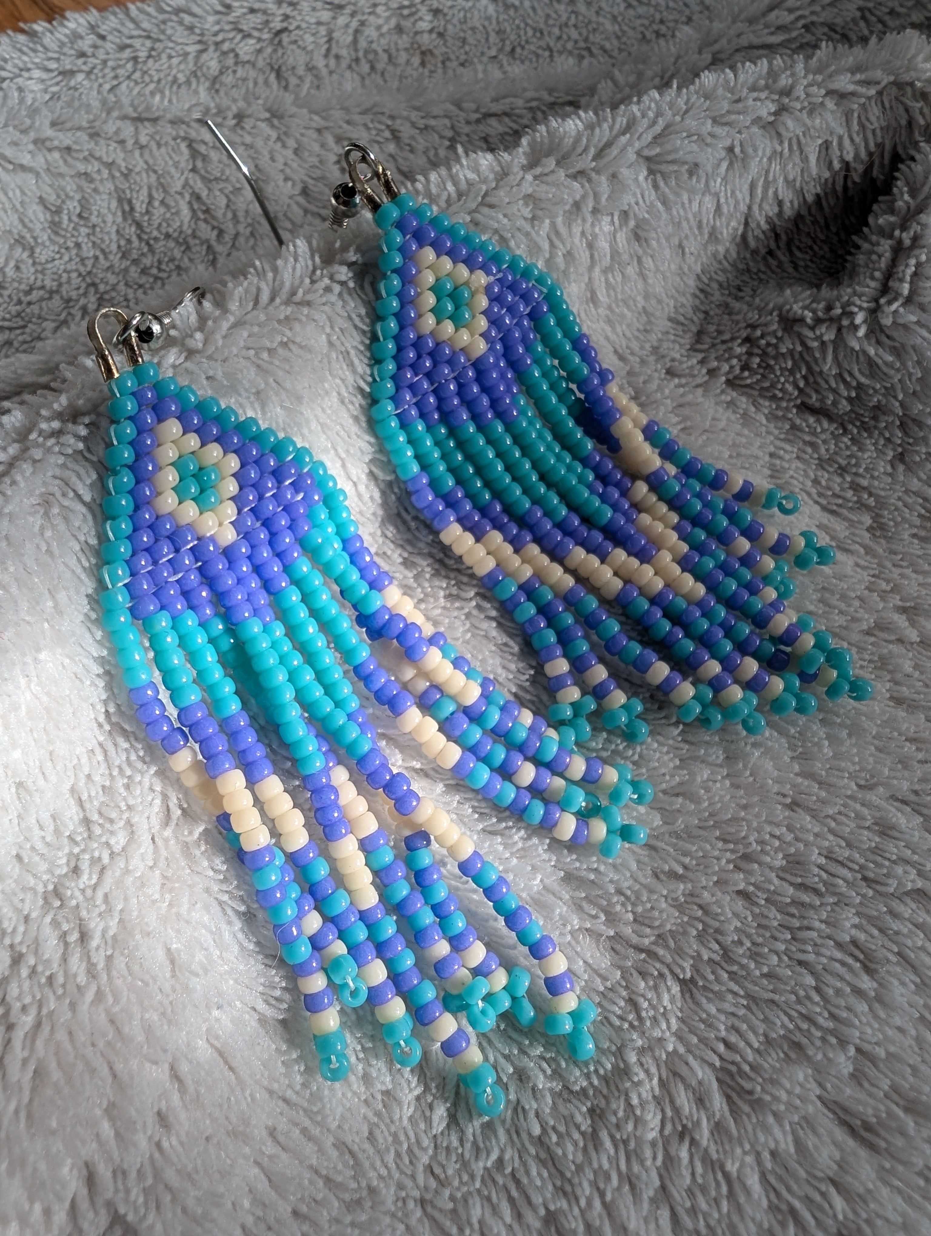 Handcrafted Fringed Statement Beaded Earrings - Japanese Toho & Miyuki Beads
