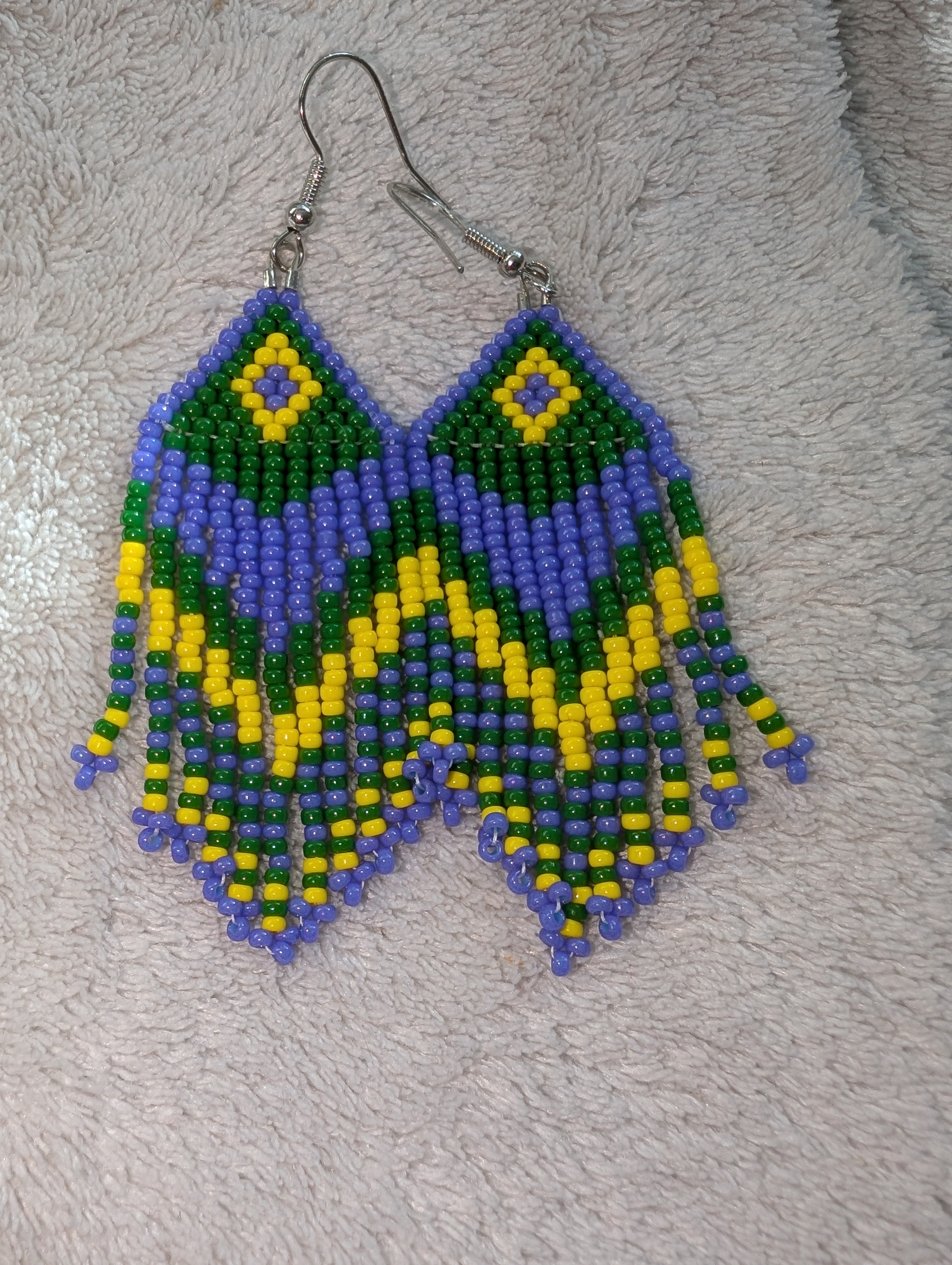 Handcrafted Fringed Statement Beaded Earrings - Japanese Toho & Miyuki Beads