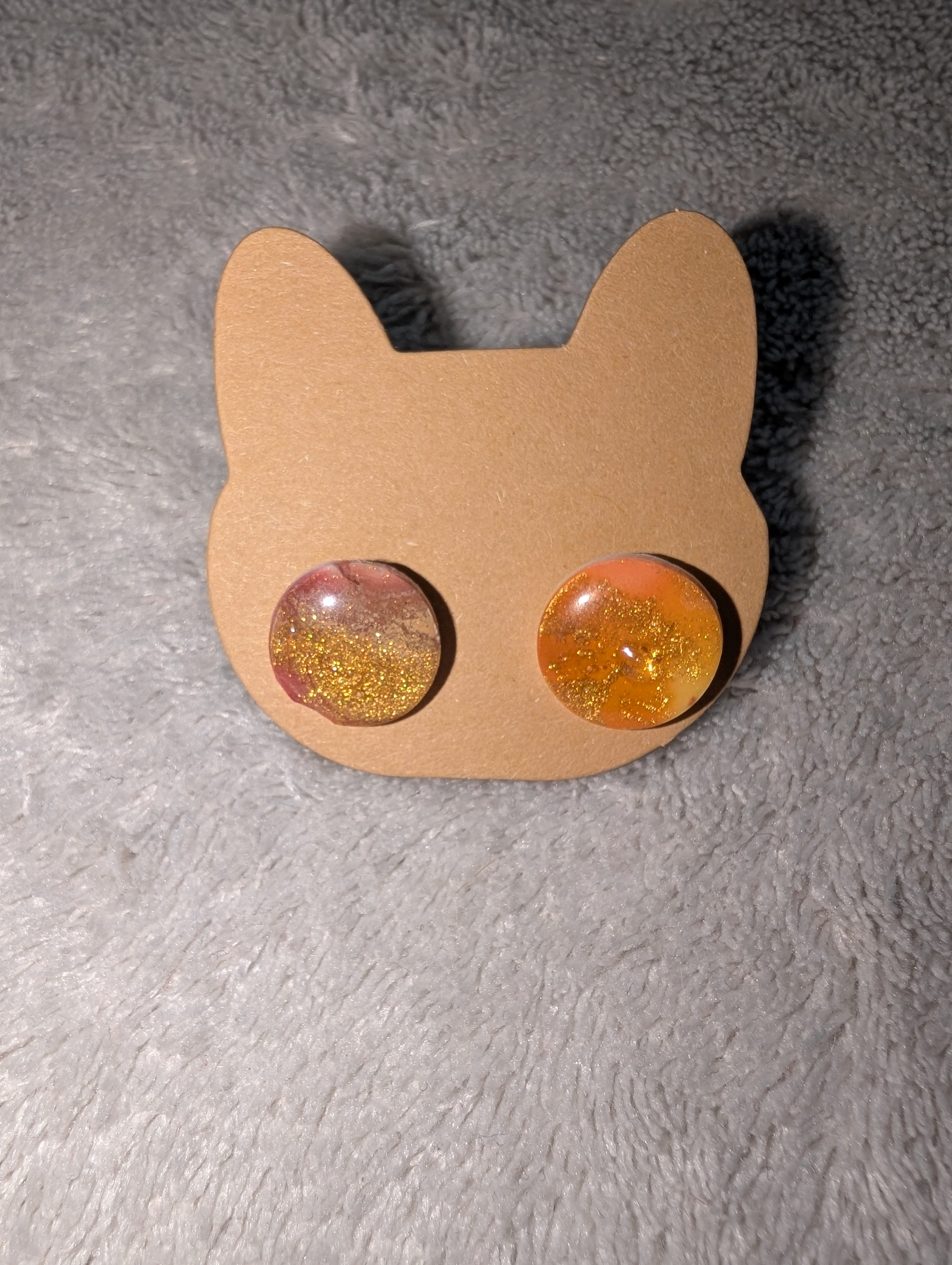 Small Autumnal Space Stud Earrings - Polymer Clay