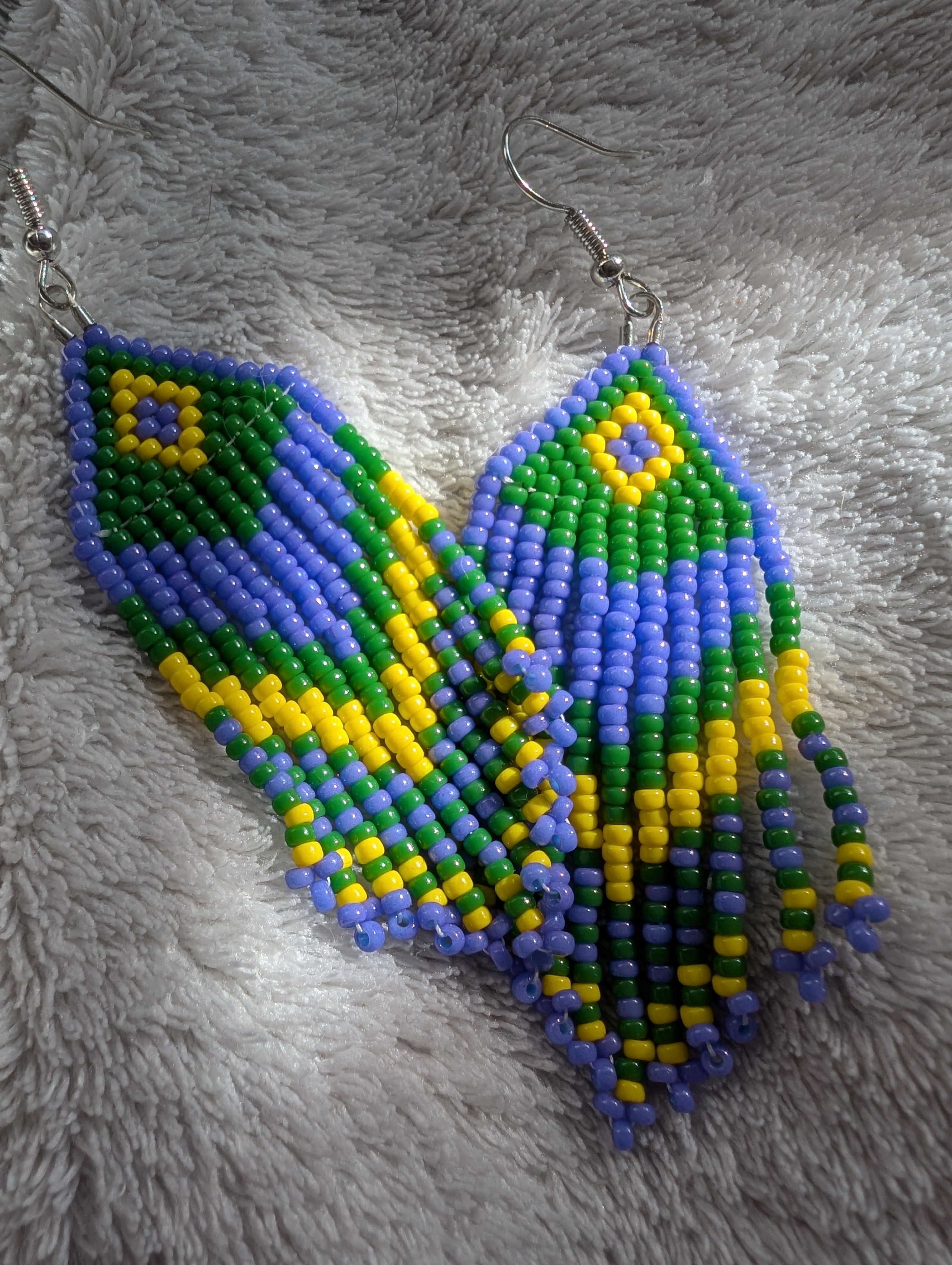 Handcrafted Fringed Statement Beaded Earrings - Japanese Toho & Miyuki Beads