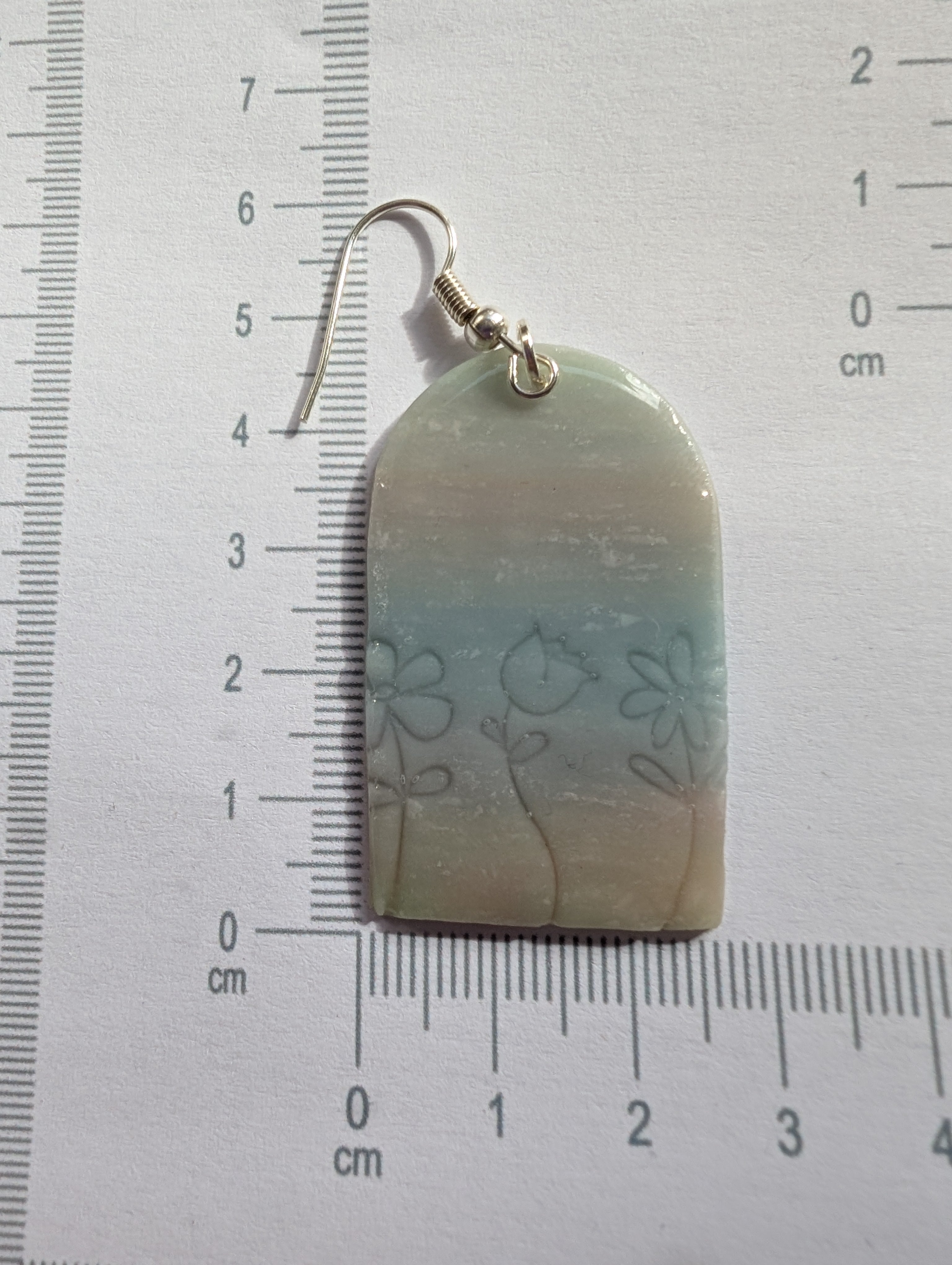 Handmade Semi-Translucent Stone Effect Earrings - Natural Gradient Design