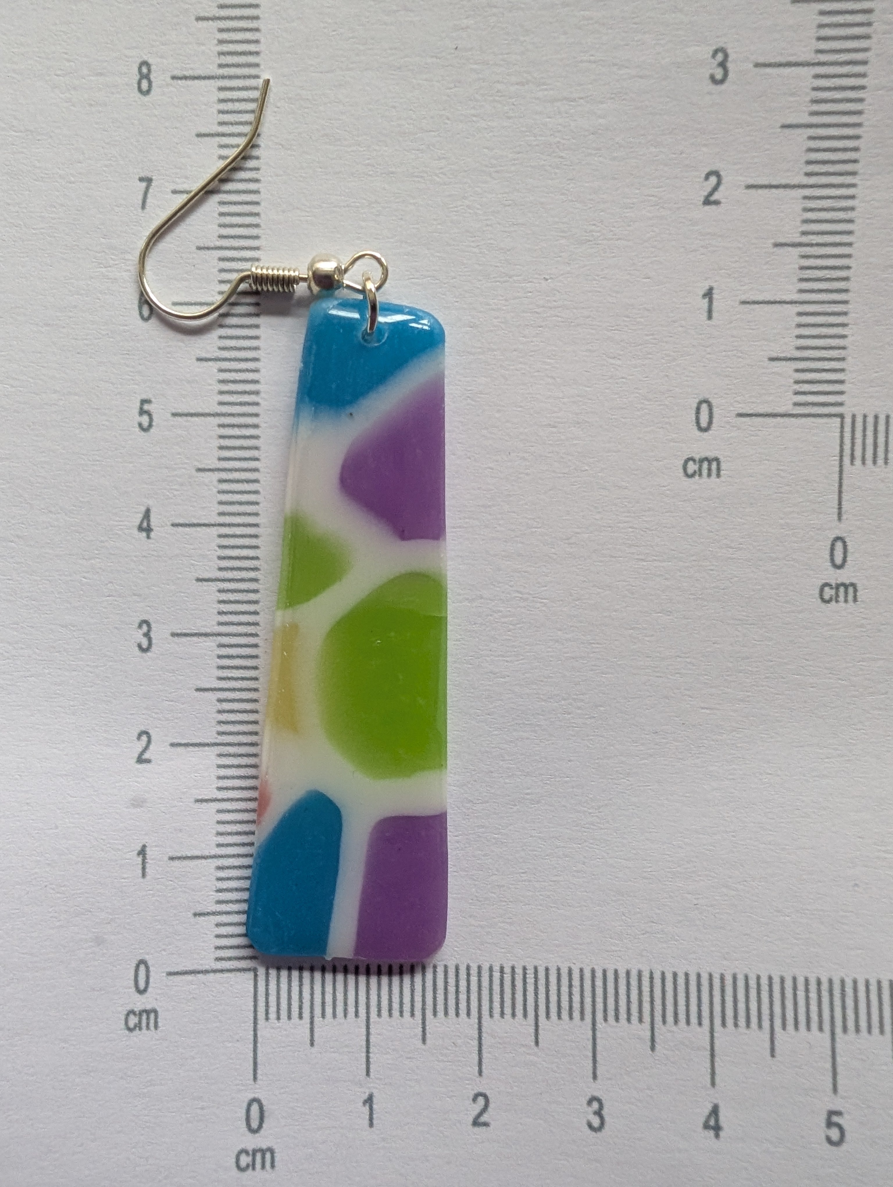 Handmade Translucent Polymer Clay Rainbow Earrings - Stained Glass Effect