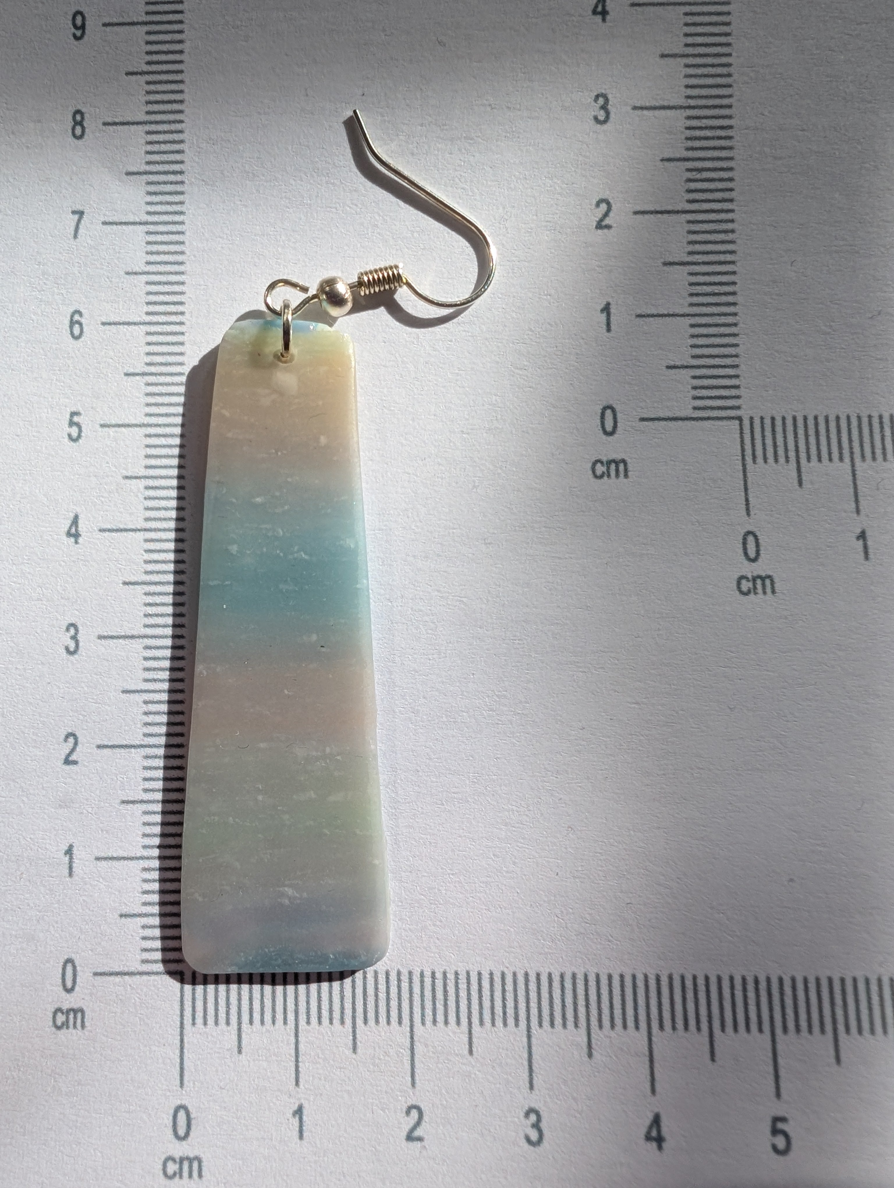Handmade Semi-Translucent Stone Effect Earrings - Natural Gradient Design