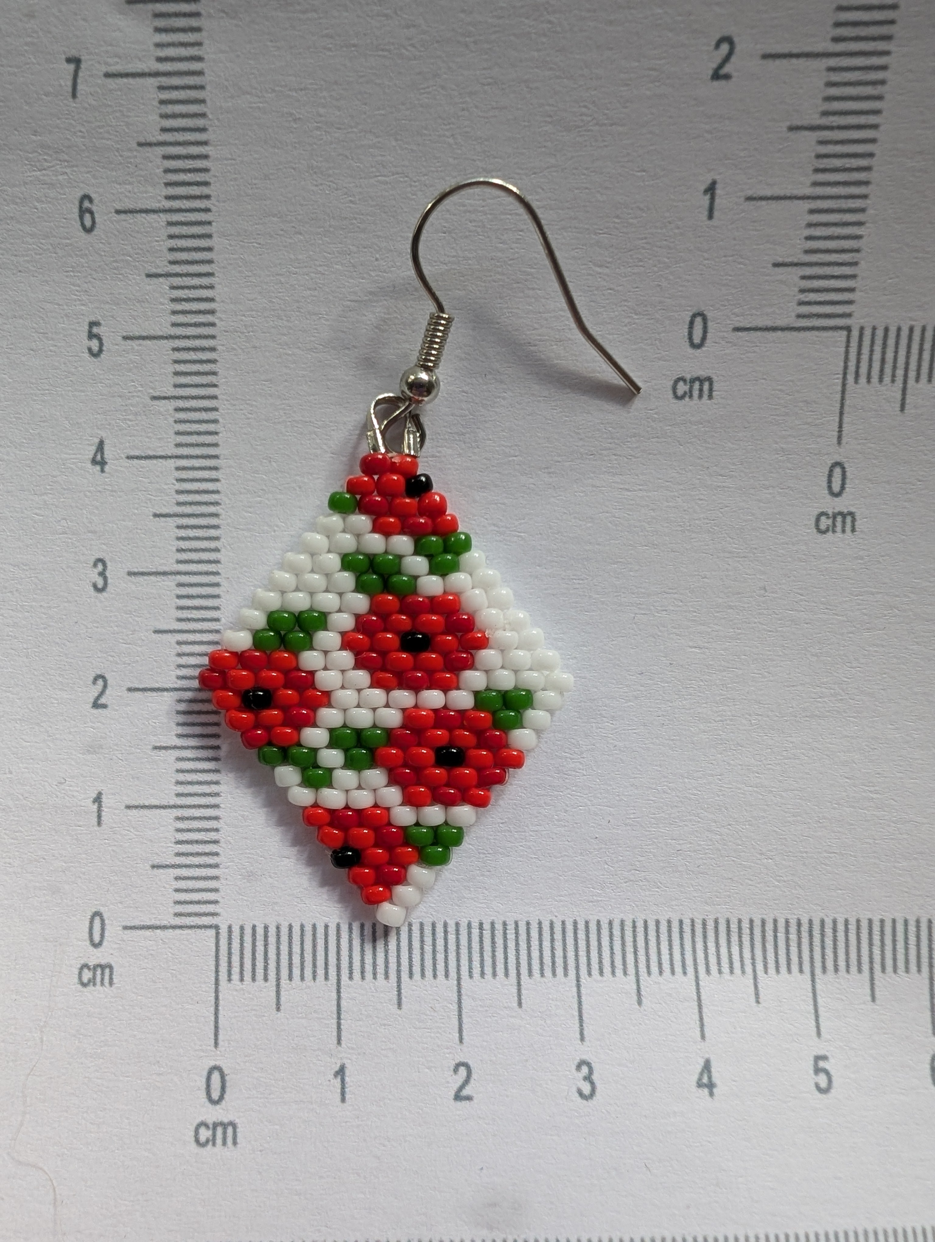 Handcrafted Poppy Beaded Earrings - Japanese Toho & Miyuki Beads