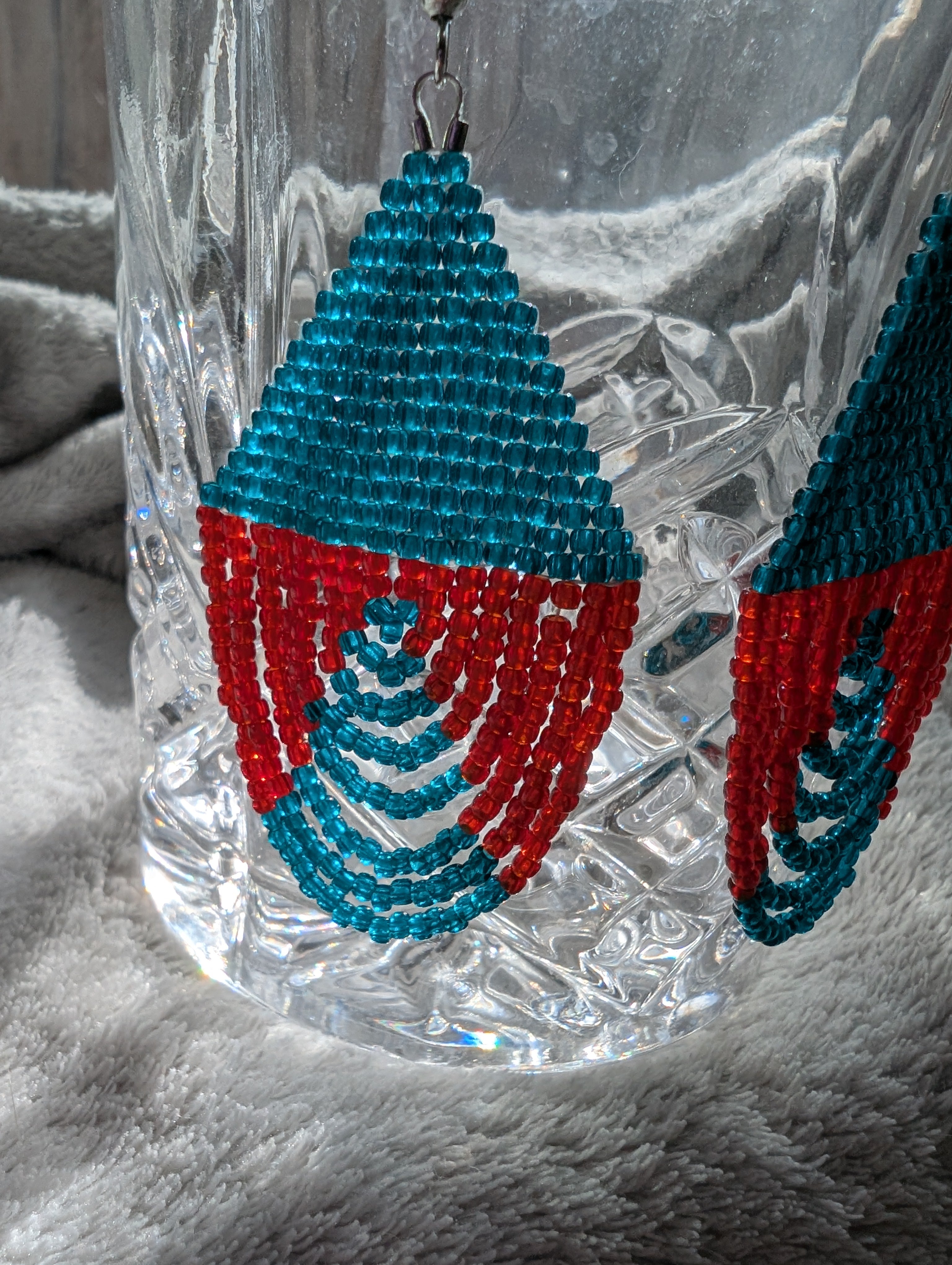 Handcrafted Geometric Movement Beaded Earrings - Japanese Toho & Miyuki Beads