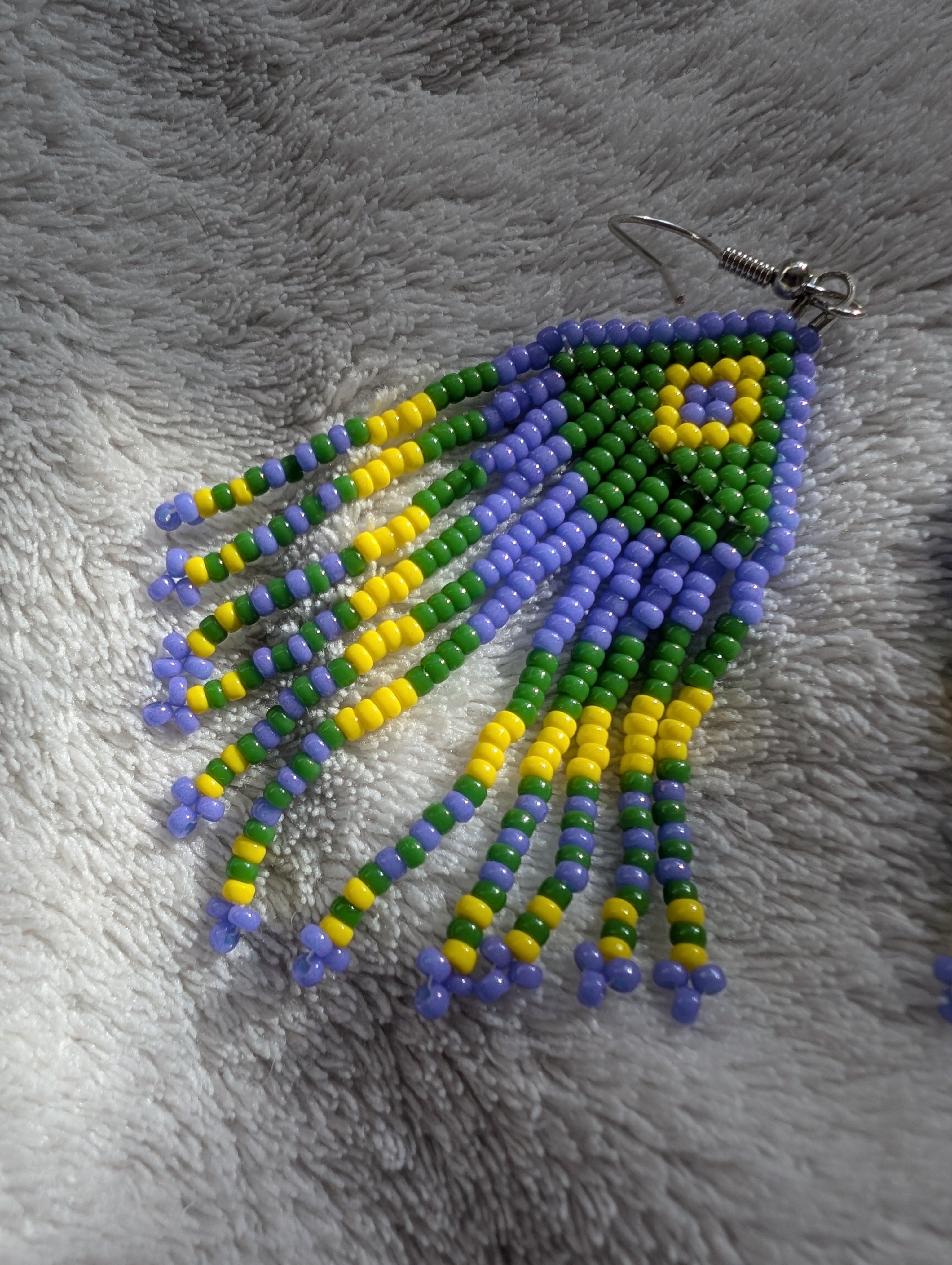 Handcrafted Fringed Statement Beaded Earrings - Japanese Toho & Miyuki Beads