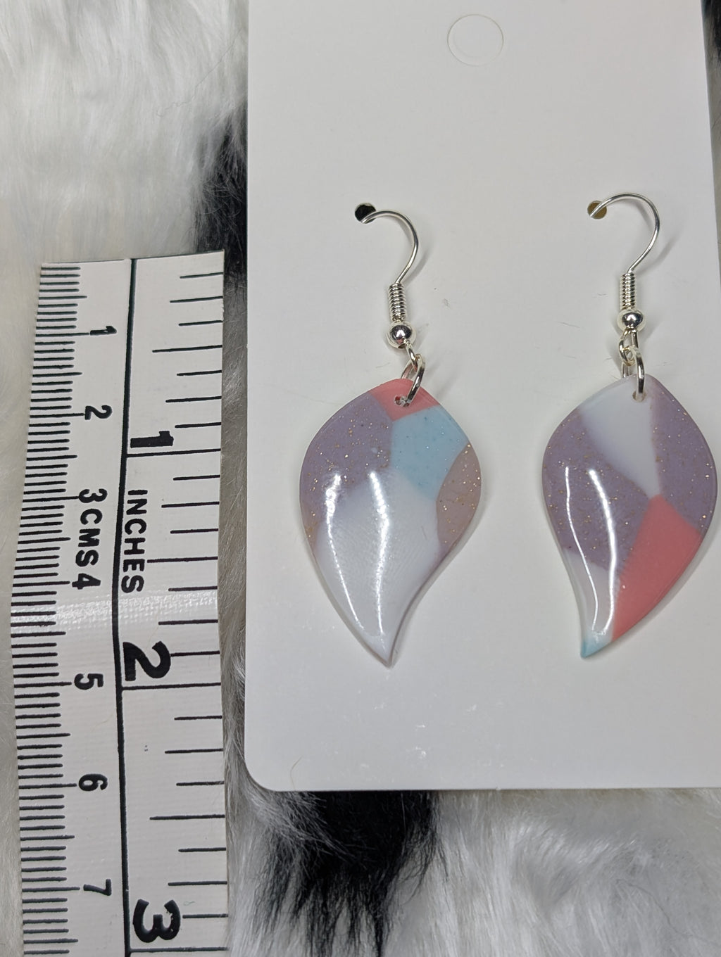 Polymer Clay Pastel Leaf Dangle Earrings