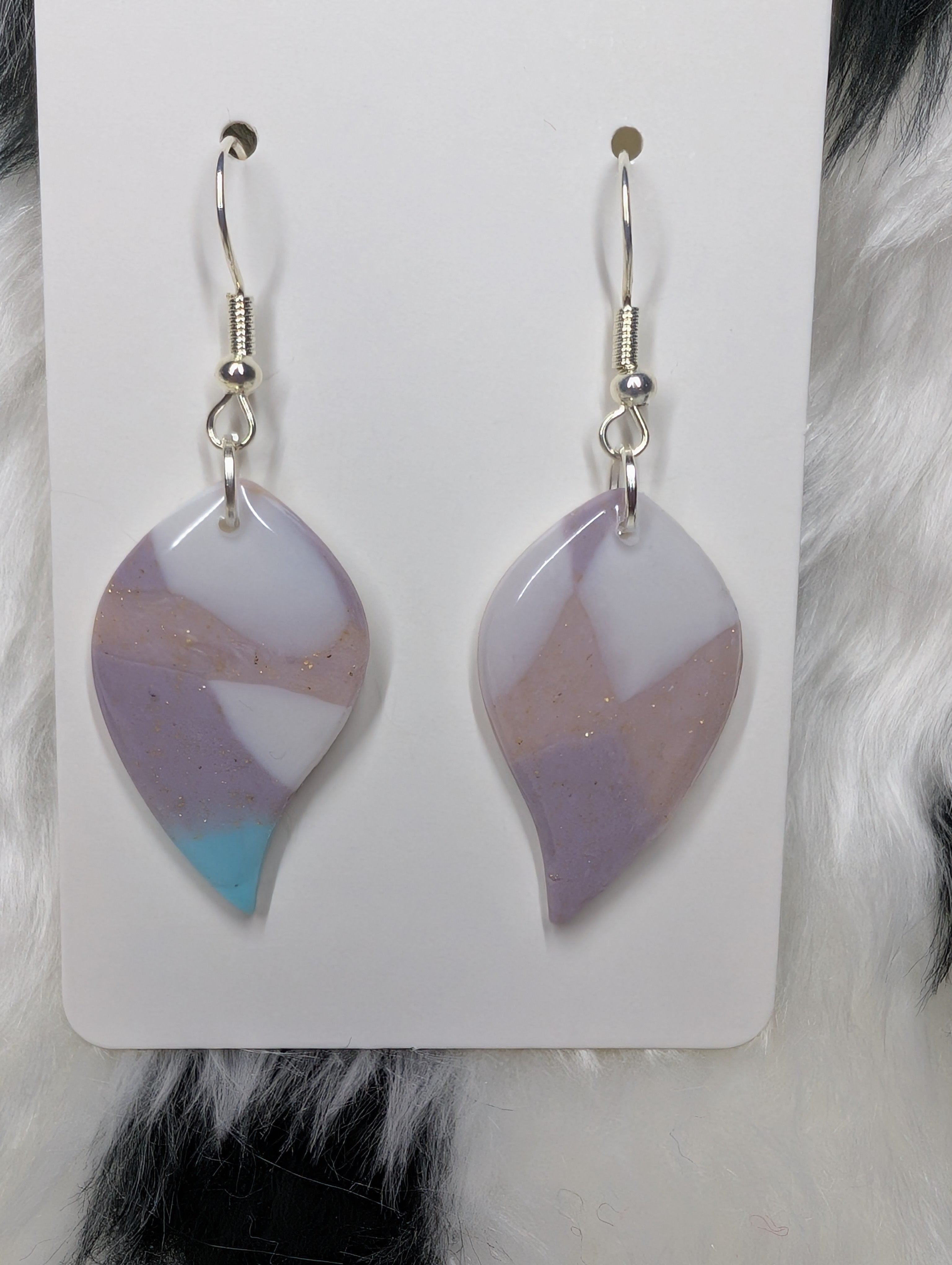 Polymer Clay Pastel Leaf Dangle Earrings