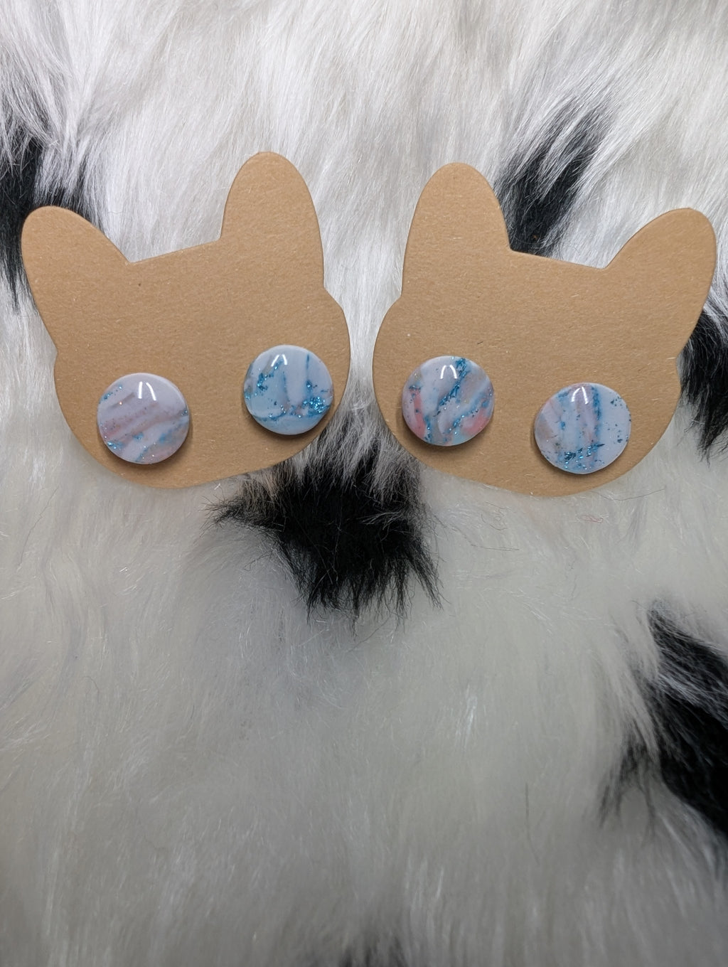 Tiny Sparkly Polymer Clay Stud Earrings