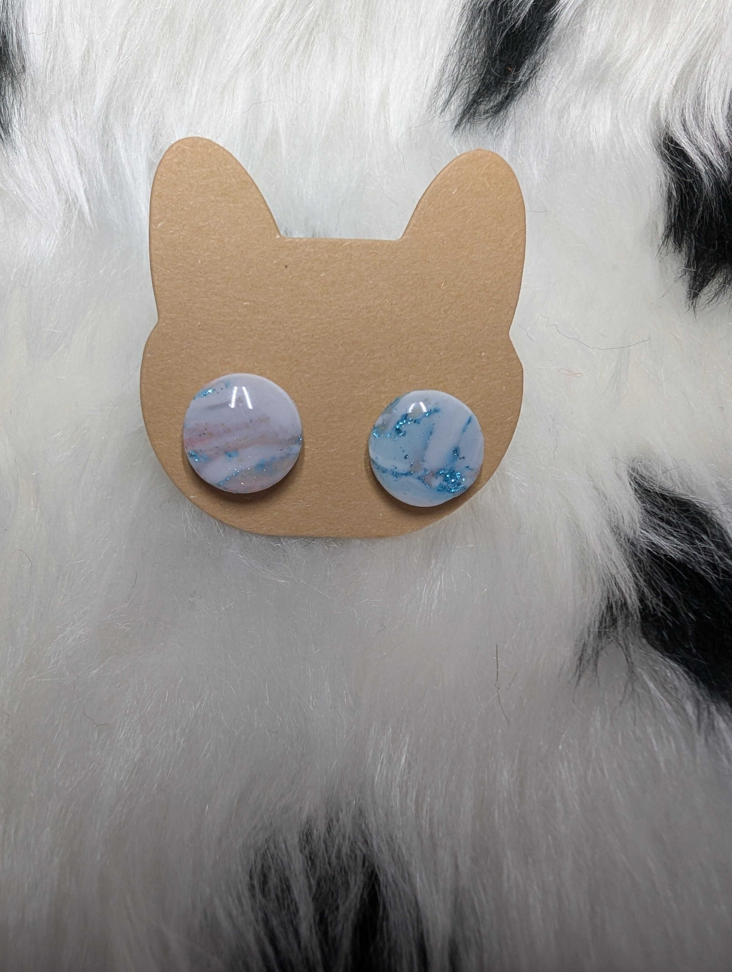 Tiny Sparkly Polymer Clay Stud Earrings