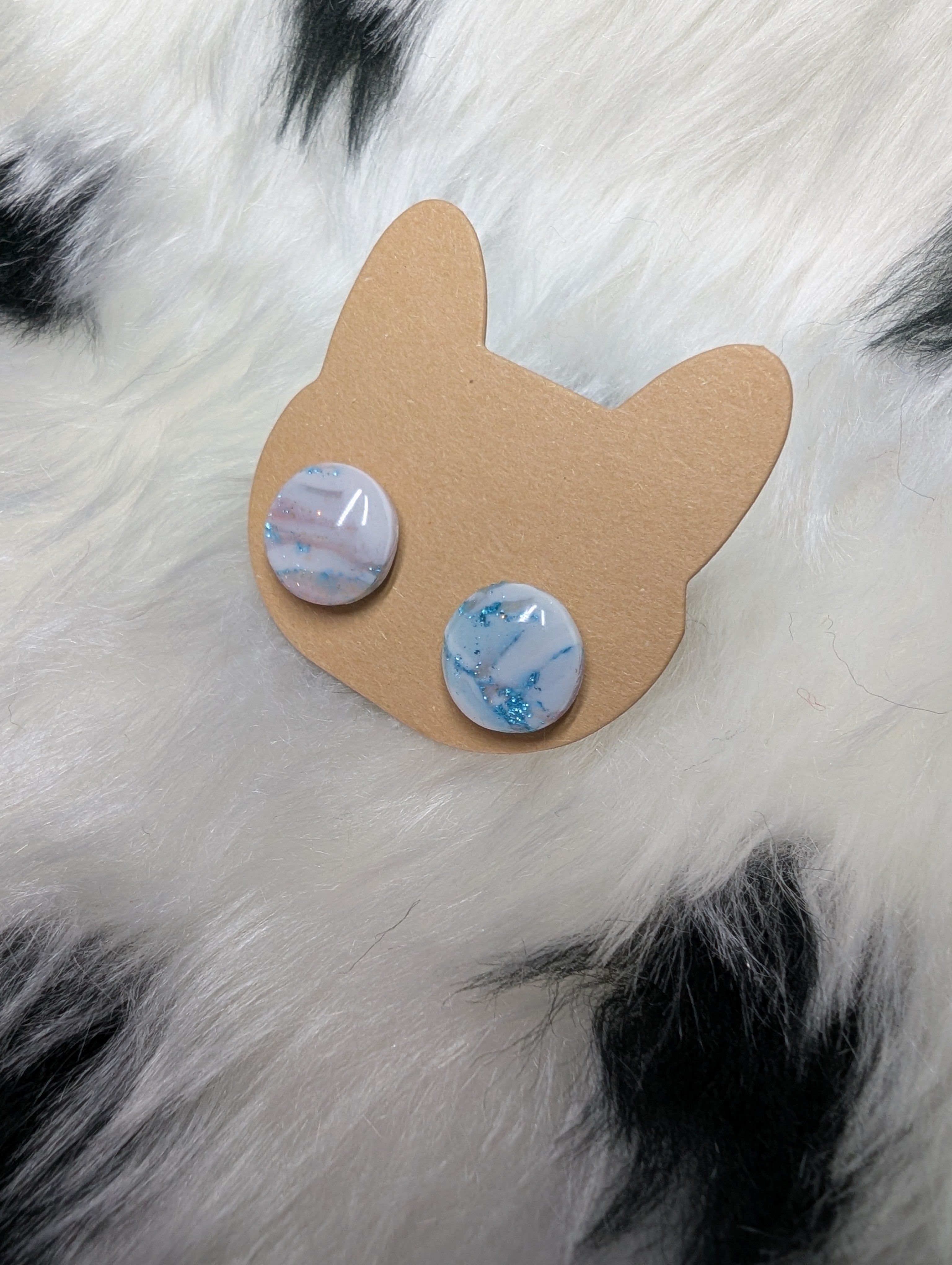 Tiny Sparkly Polymer Clay Stud Earrings