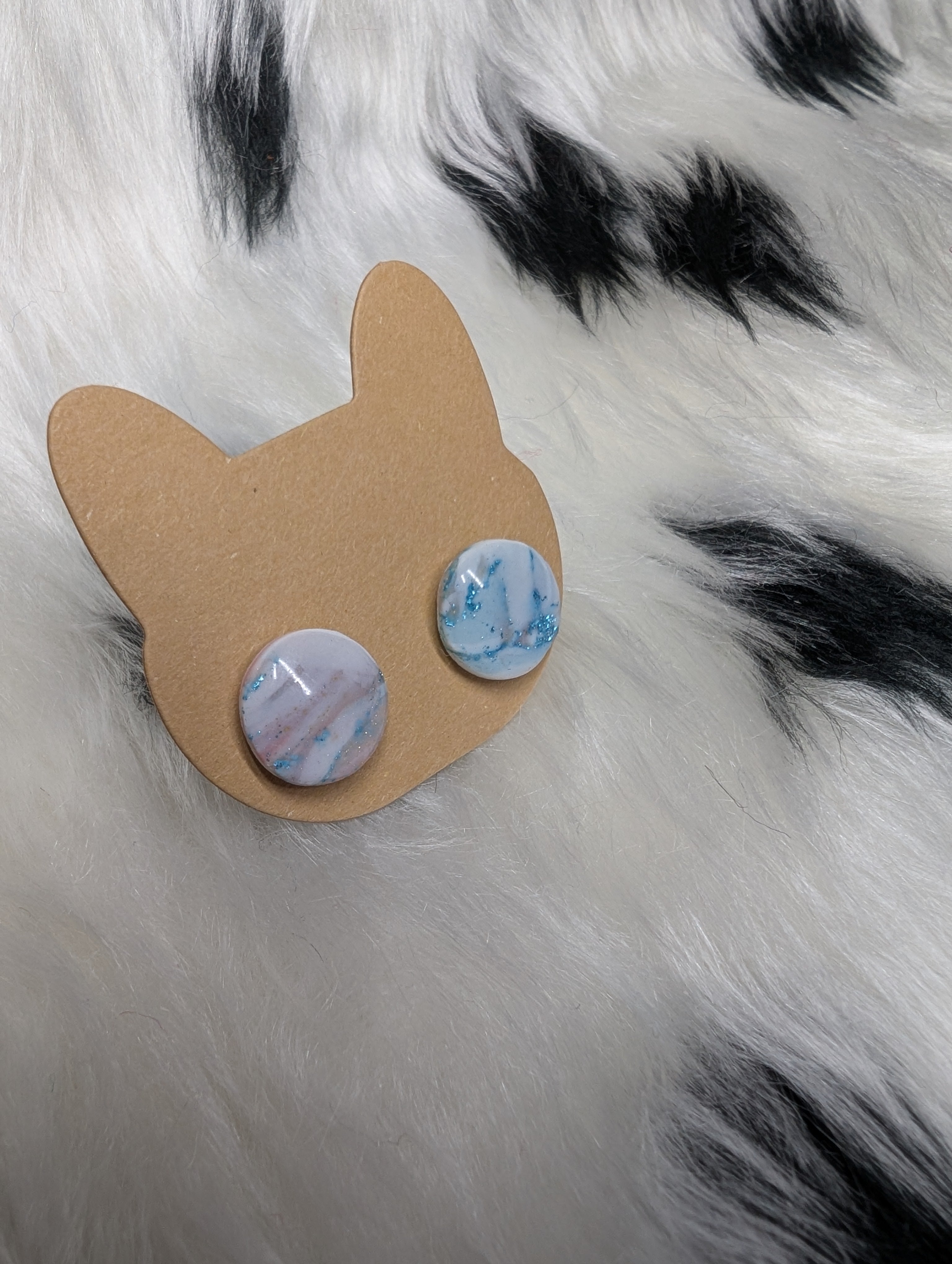 Tiny Sparkly Polymer Clay Stud Earrings