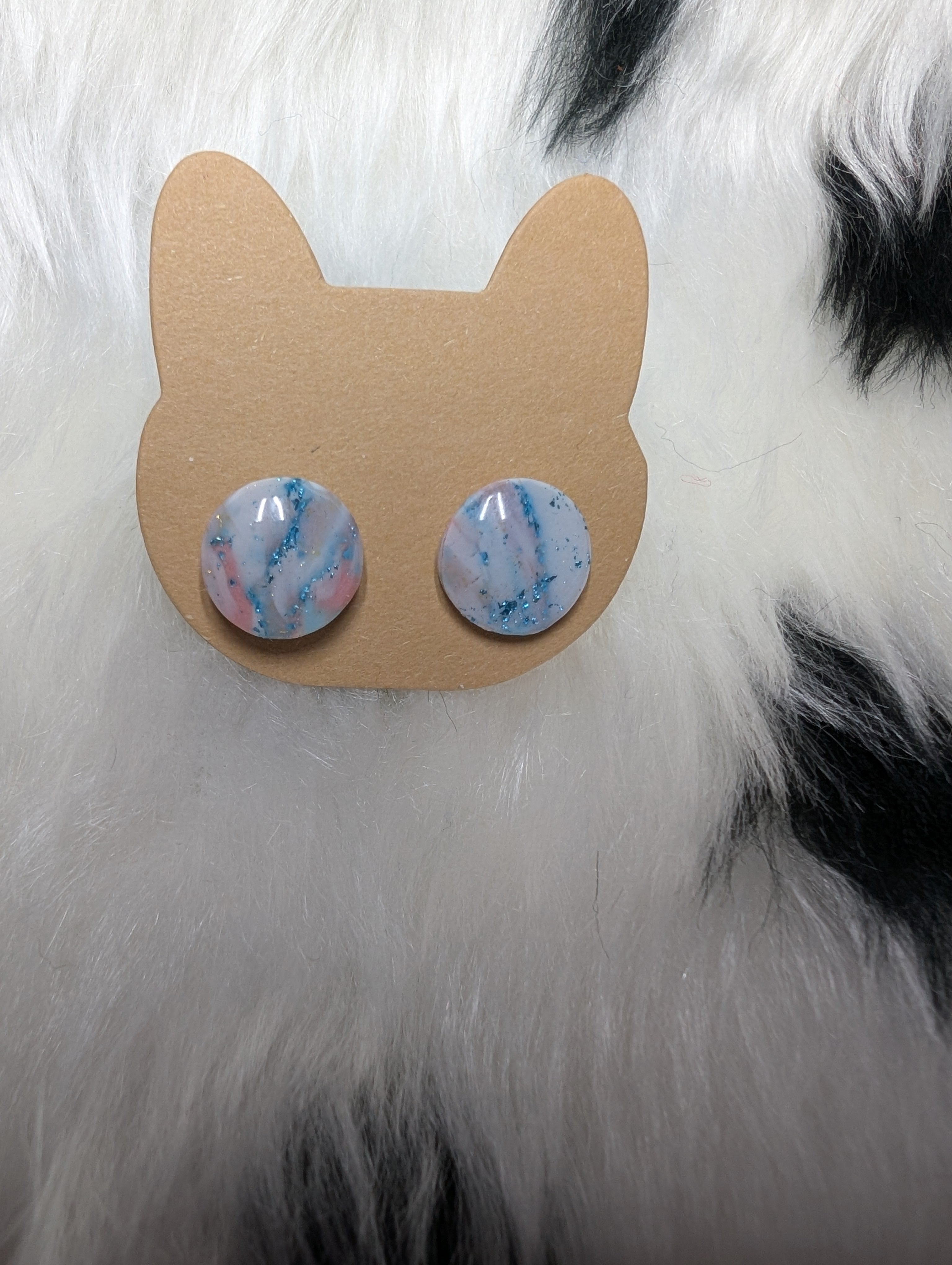 Tiny Sparkly Polymer Clay Stud Earrings