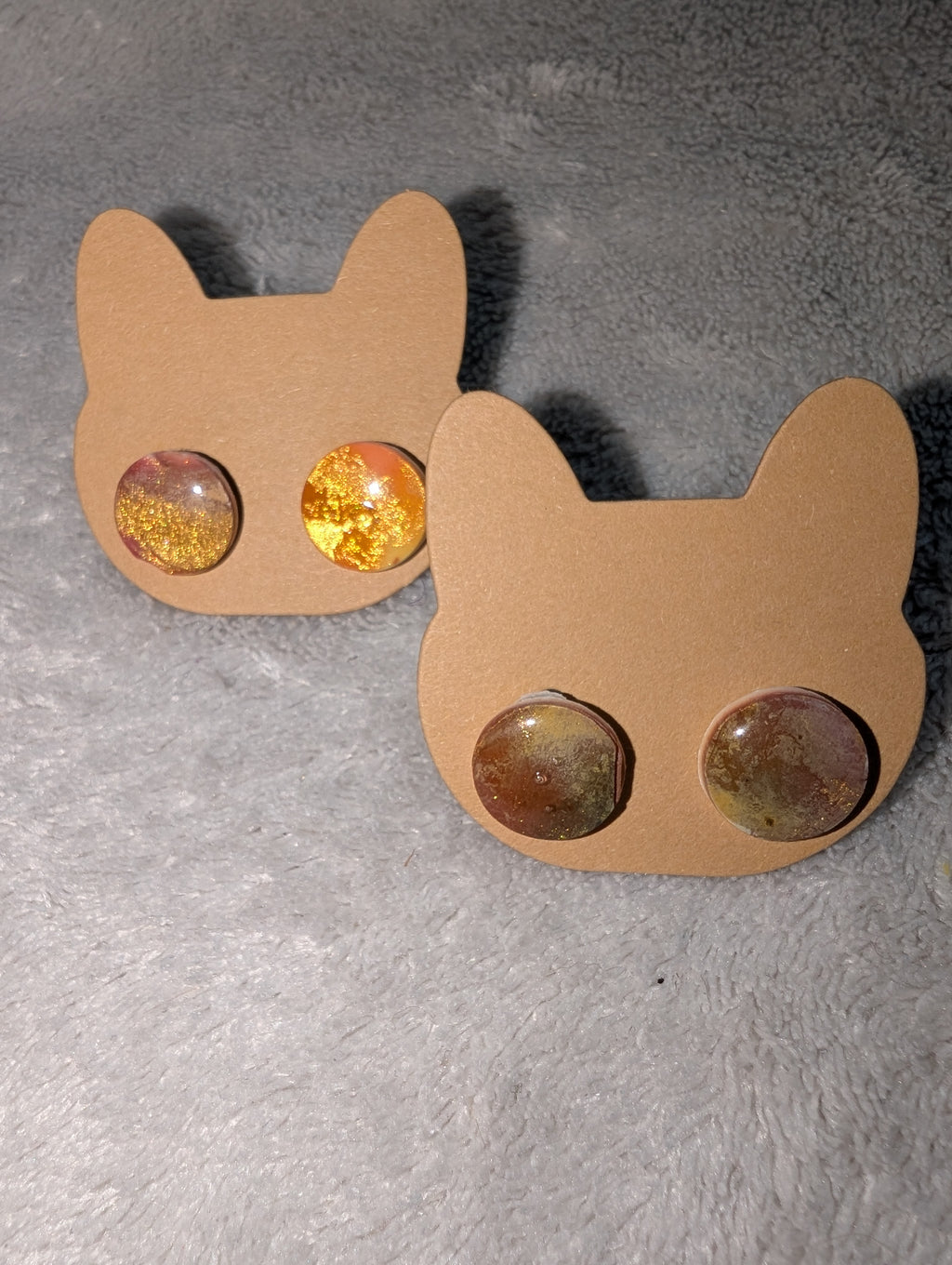 Small Autumnal Space Stud Earrings - Polymer Clay