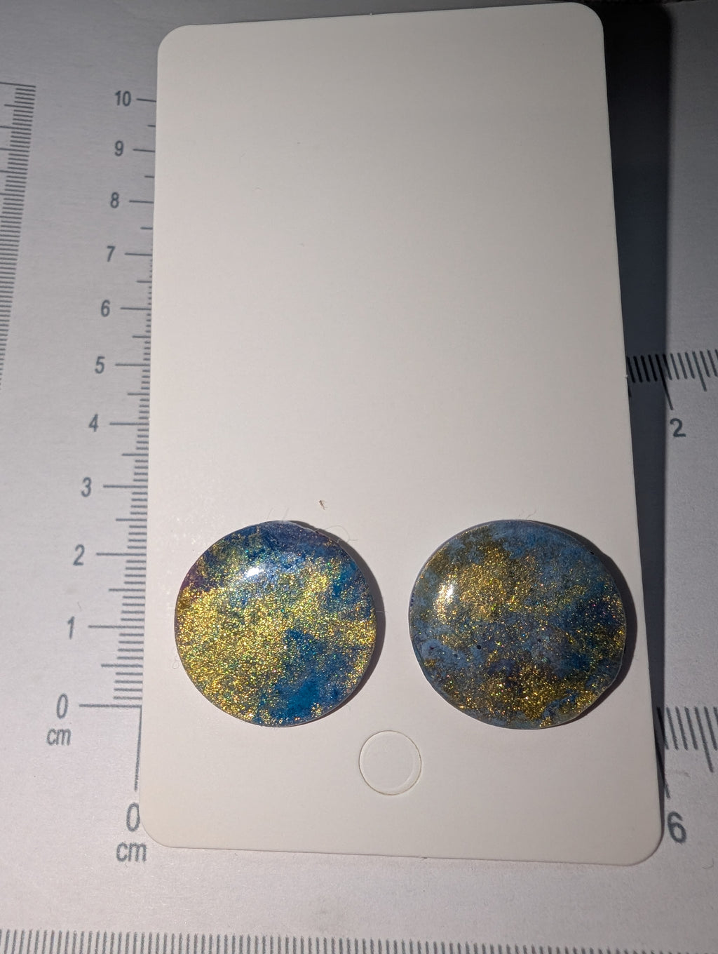 Round Cosmic Stud Earrings - Polymer Clay Galaxy