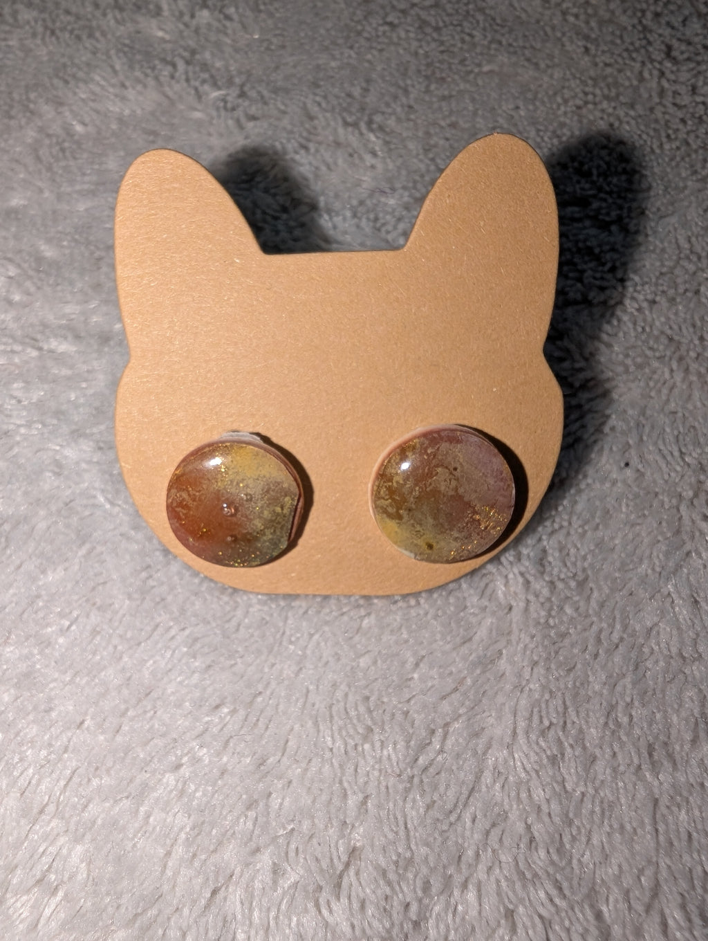 Small Autumnal Space Stud Earrings - Polymer Clay