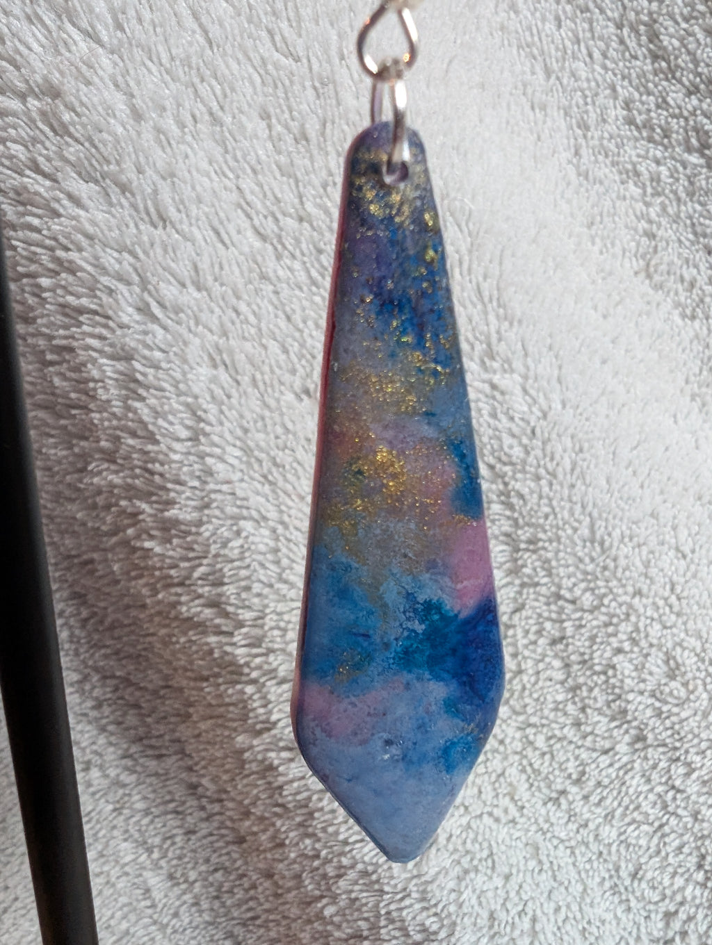 Space and Time Galaxy Earrings - Polymer Clay & Alcohol Ink