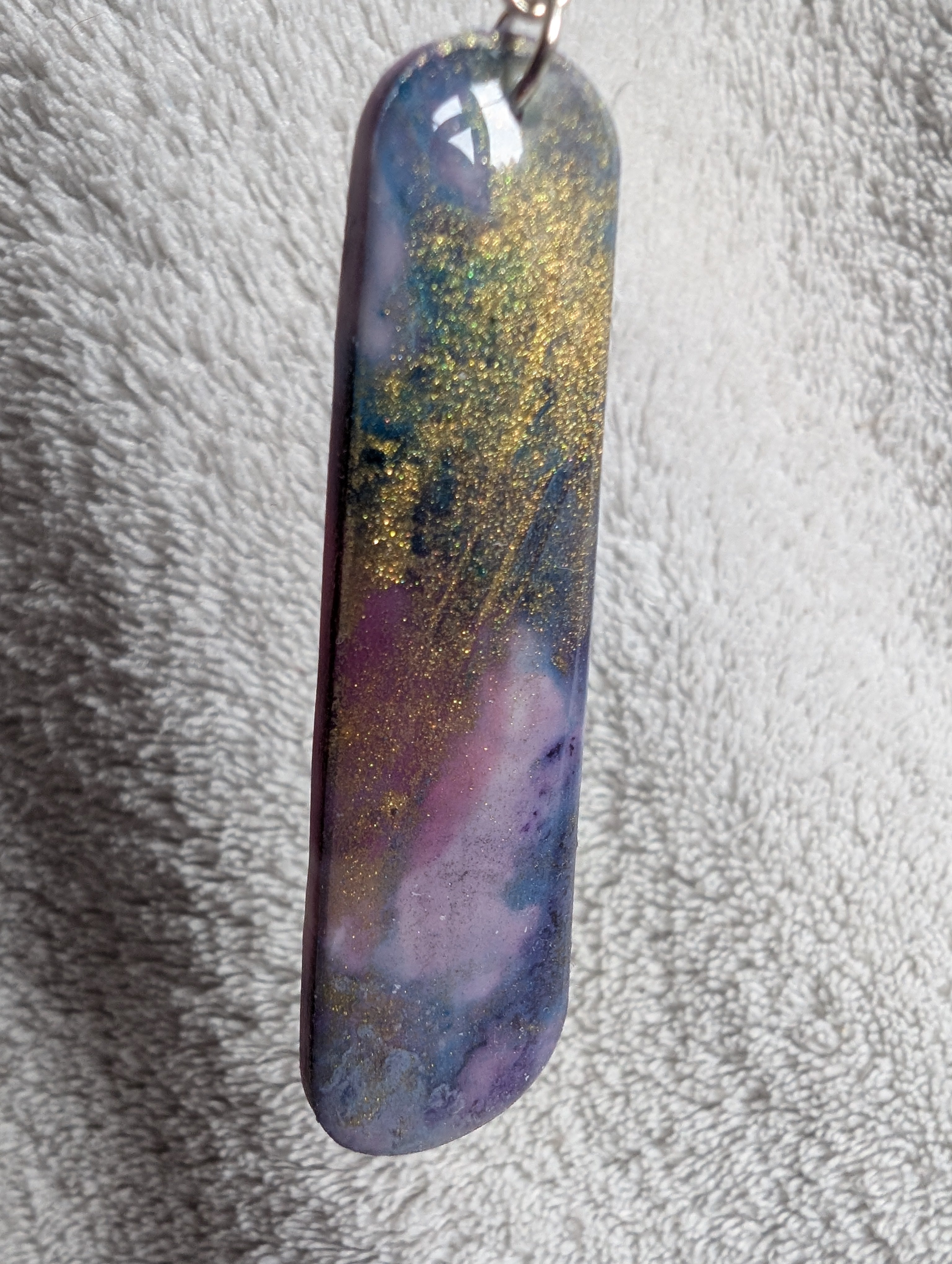 Space and Time Galaxy Earrings - Polymer Clay & Alcohol Ink