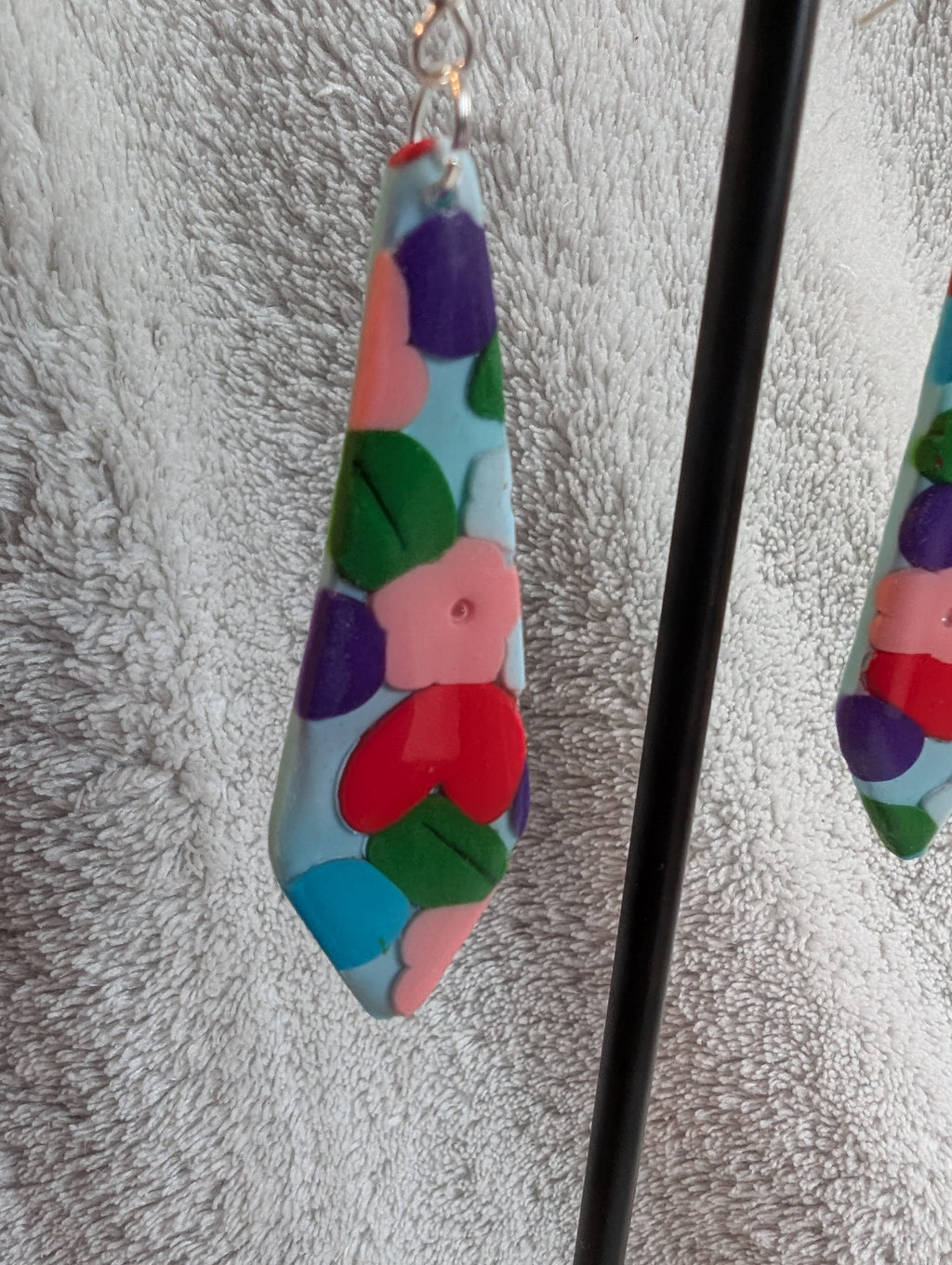 60s Style Flower Power Earrings - Handcrafted with Epoxy Resin