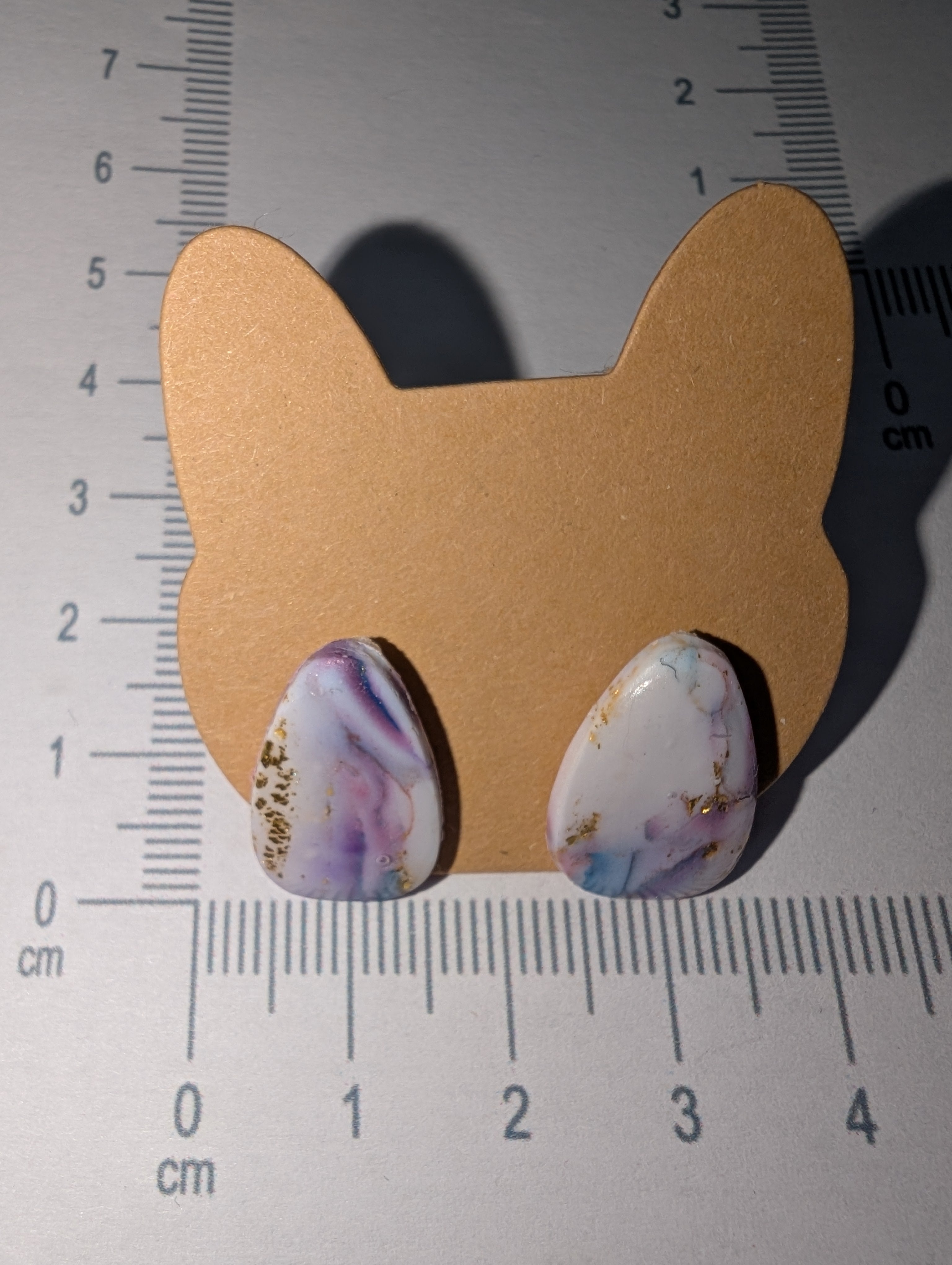 Small Marble Effect Stud Earrings - Polymer Clay