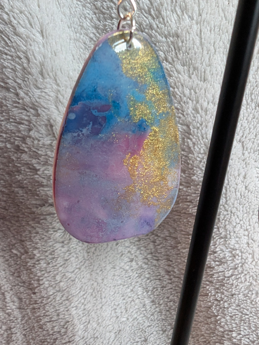 Space and Time Galaxy Earrings - Polymer Clay & Alcohol Ink