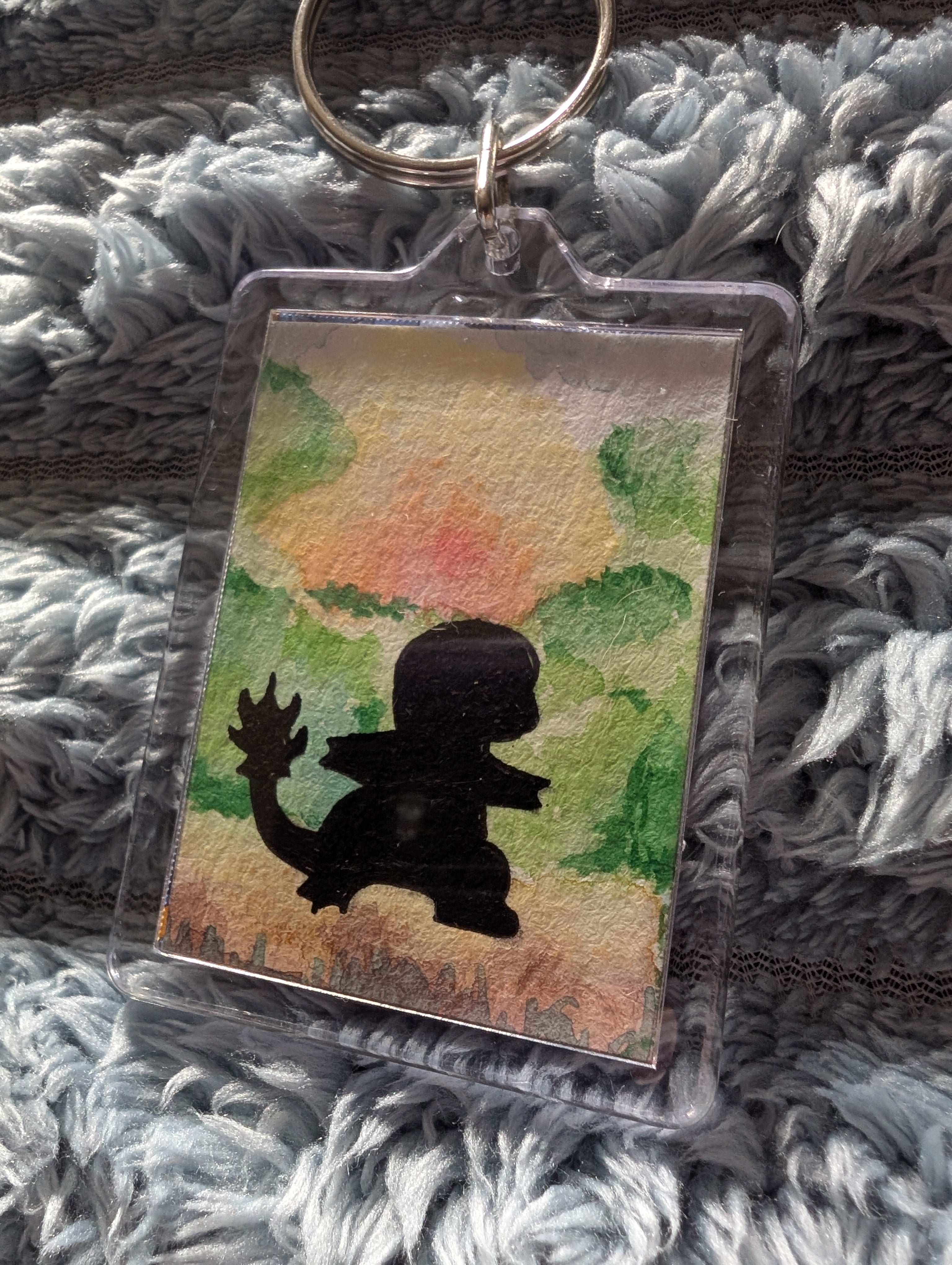 Pocket Monster Keyring – Hand Painted Watercolour