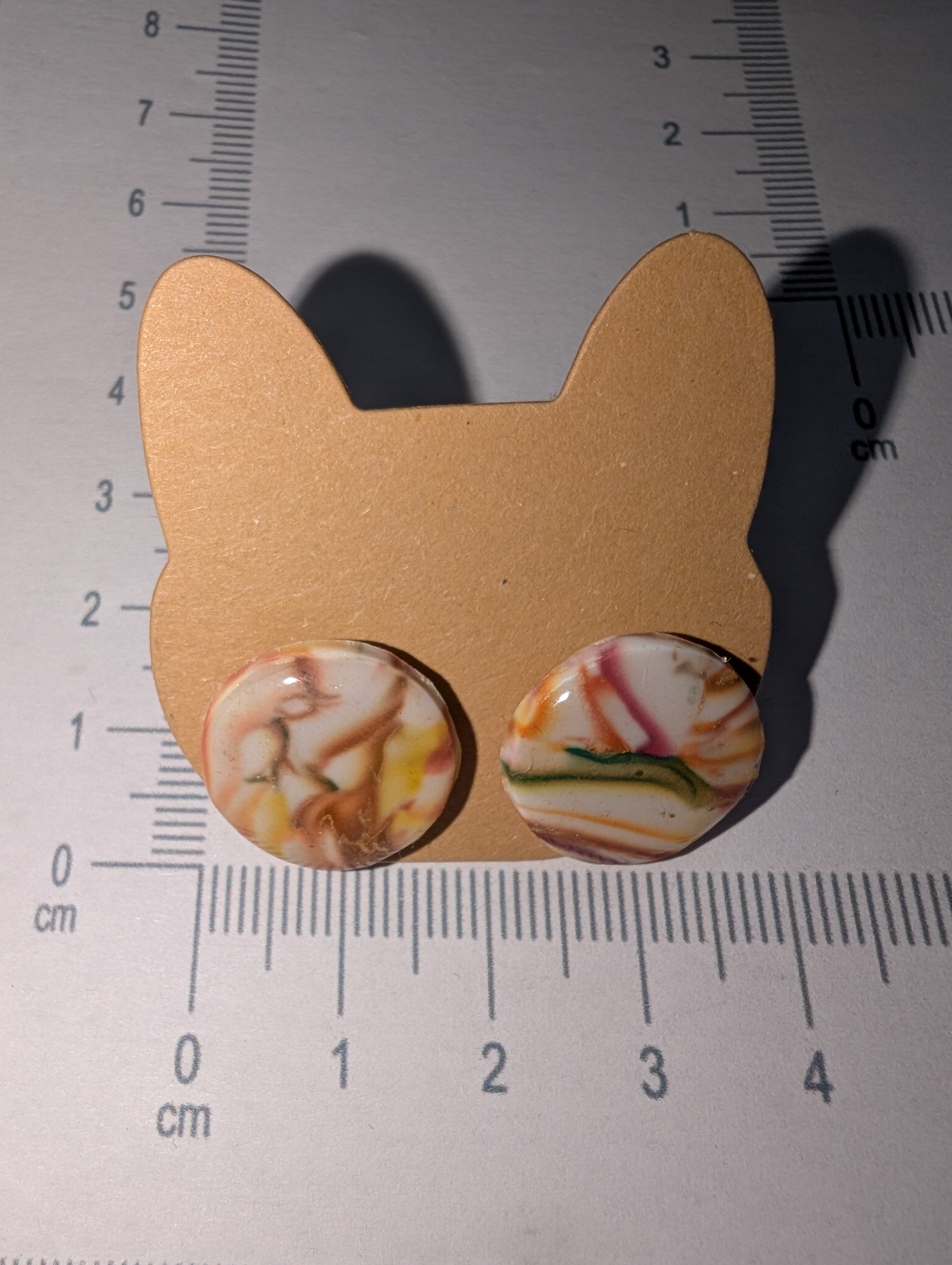 Autumn Swirls Stud Earrings - Polymer Clay