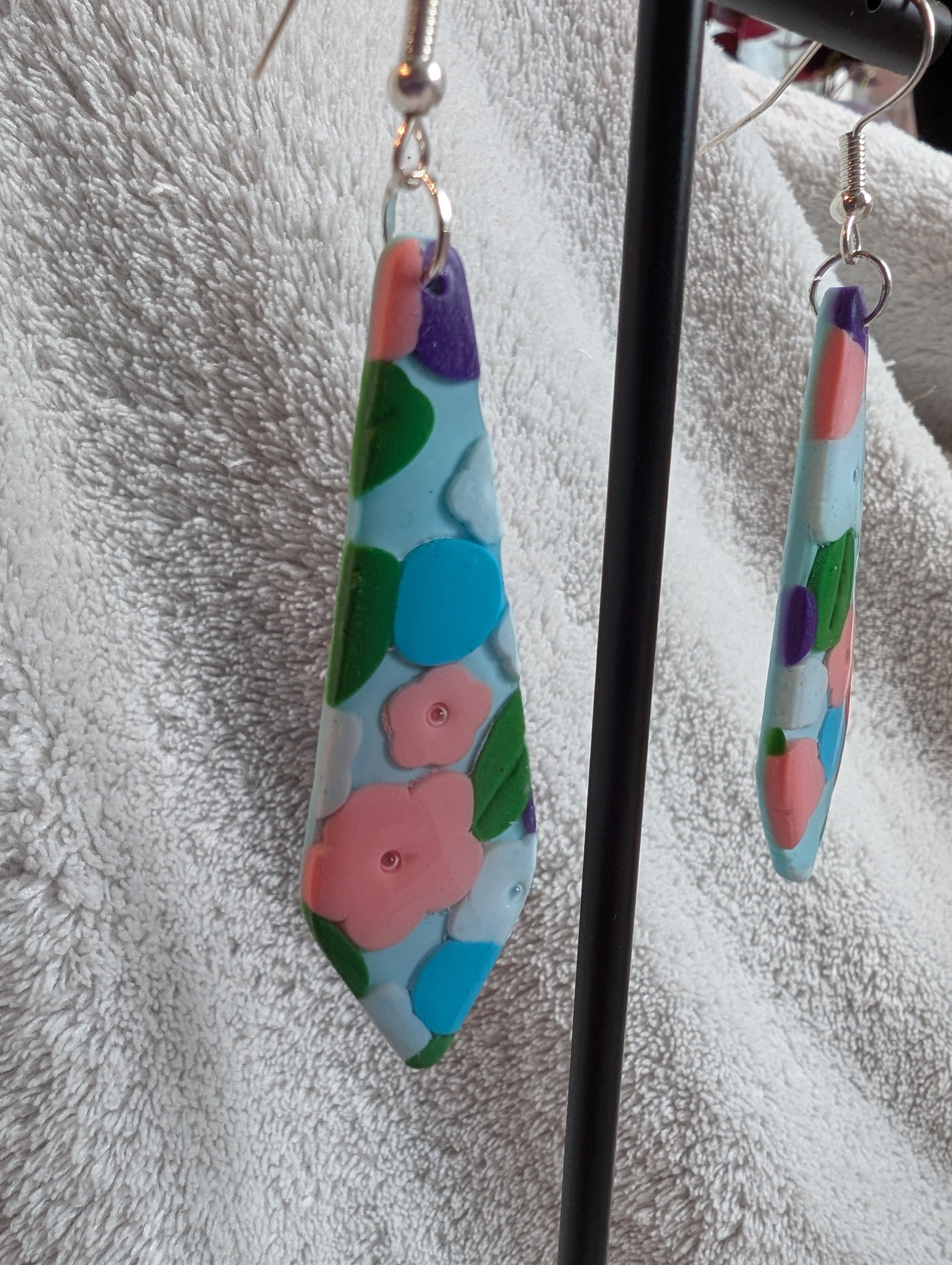 60s Style Flower Power Earrings - Handcrafted with Epoxy Resin