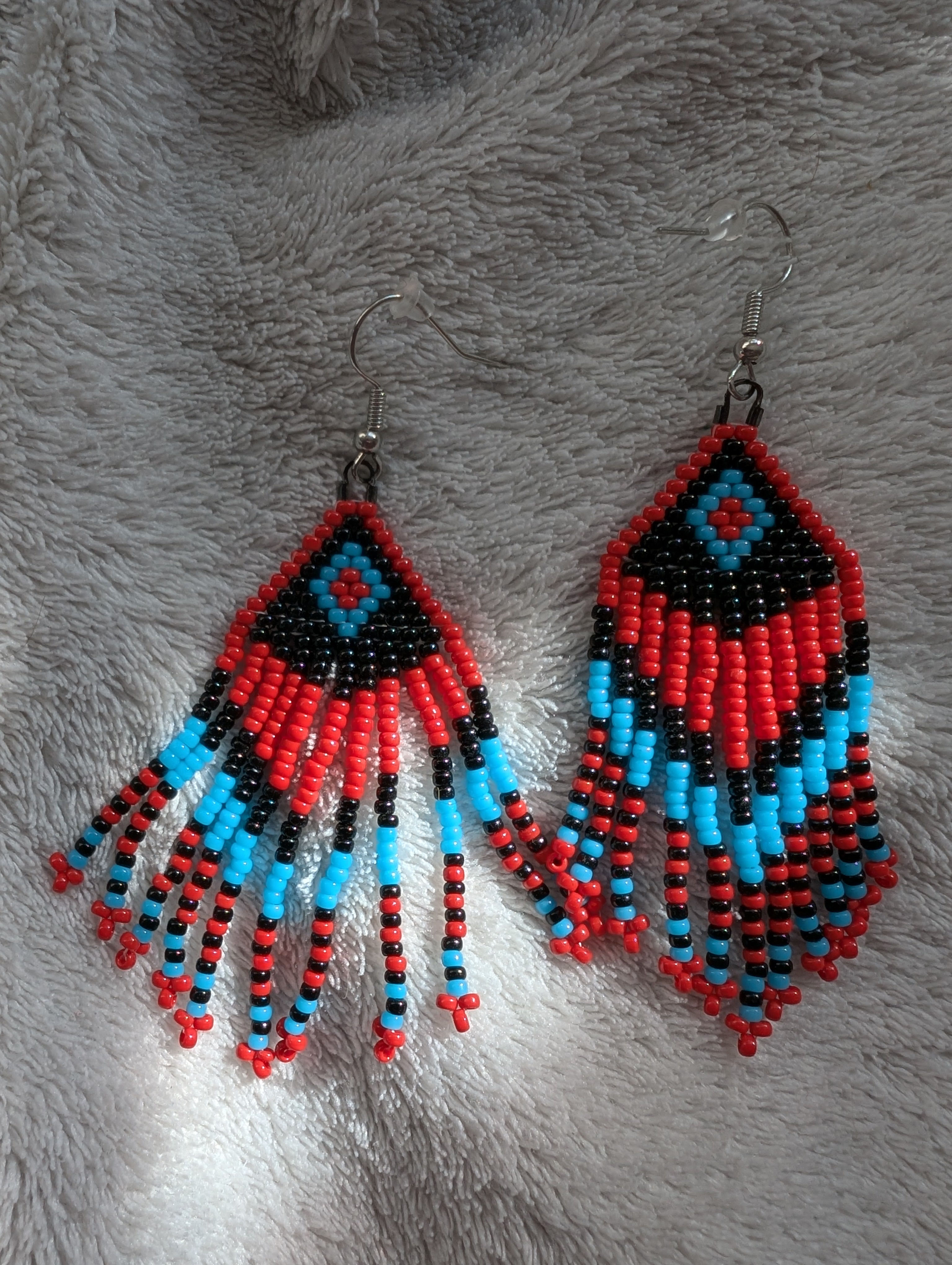 Handcrafted Fringed Statement Beaded Earrings - Japanese Toho & Miyuki Beads