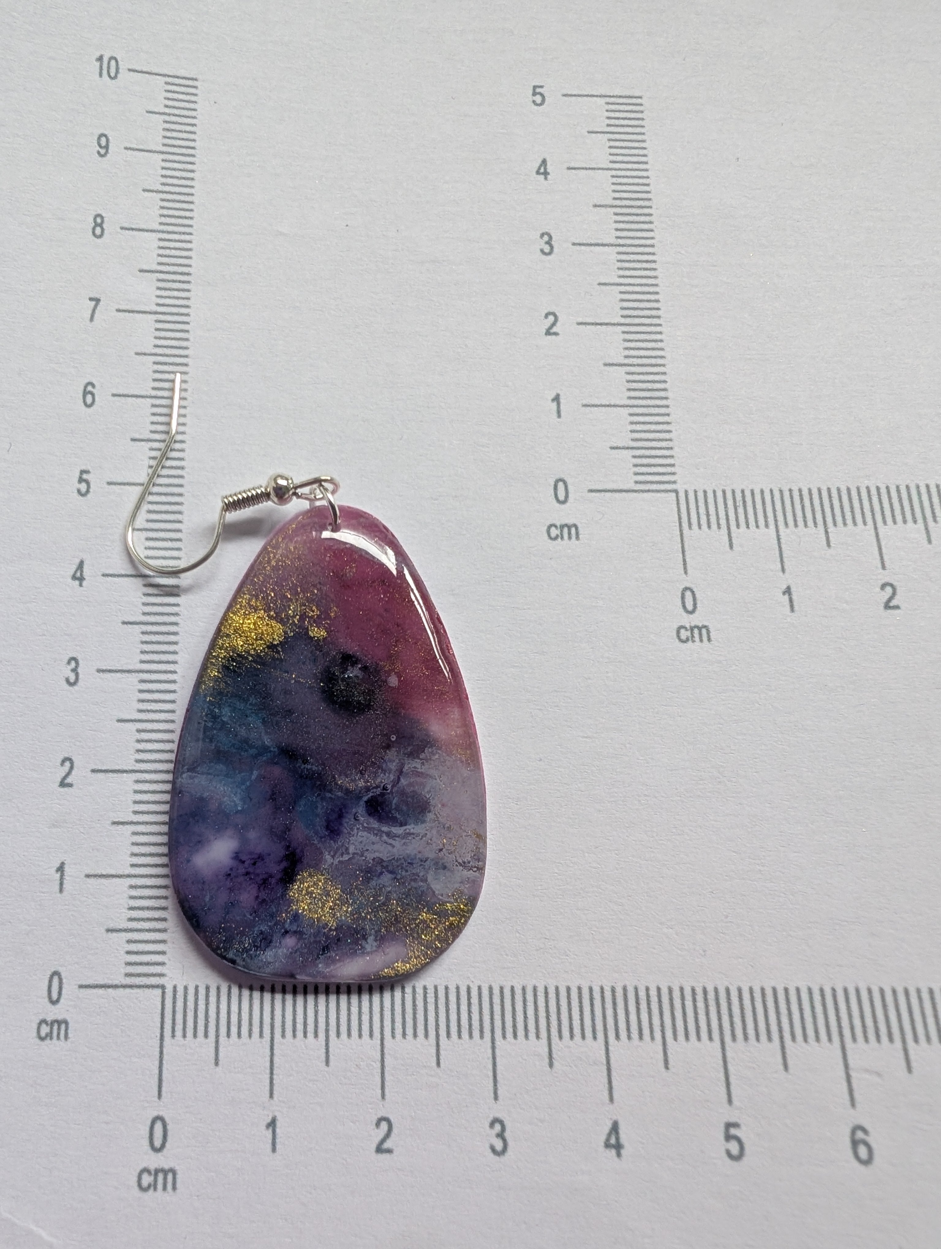 Space and Time Galaxy Earrings - Polymer Clay & Alcohol Ink