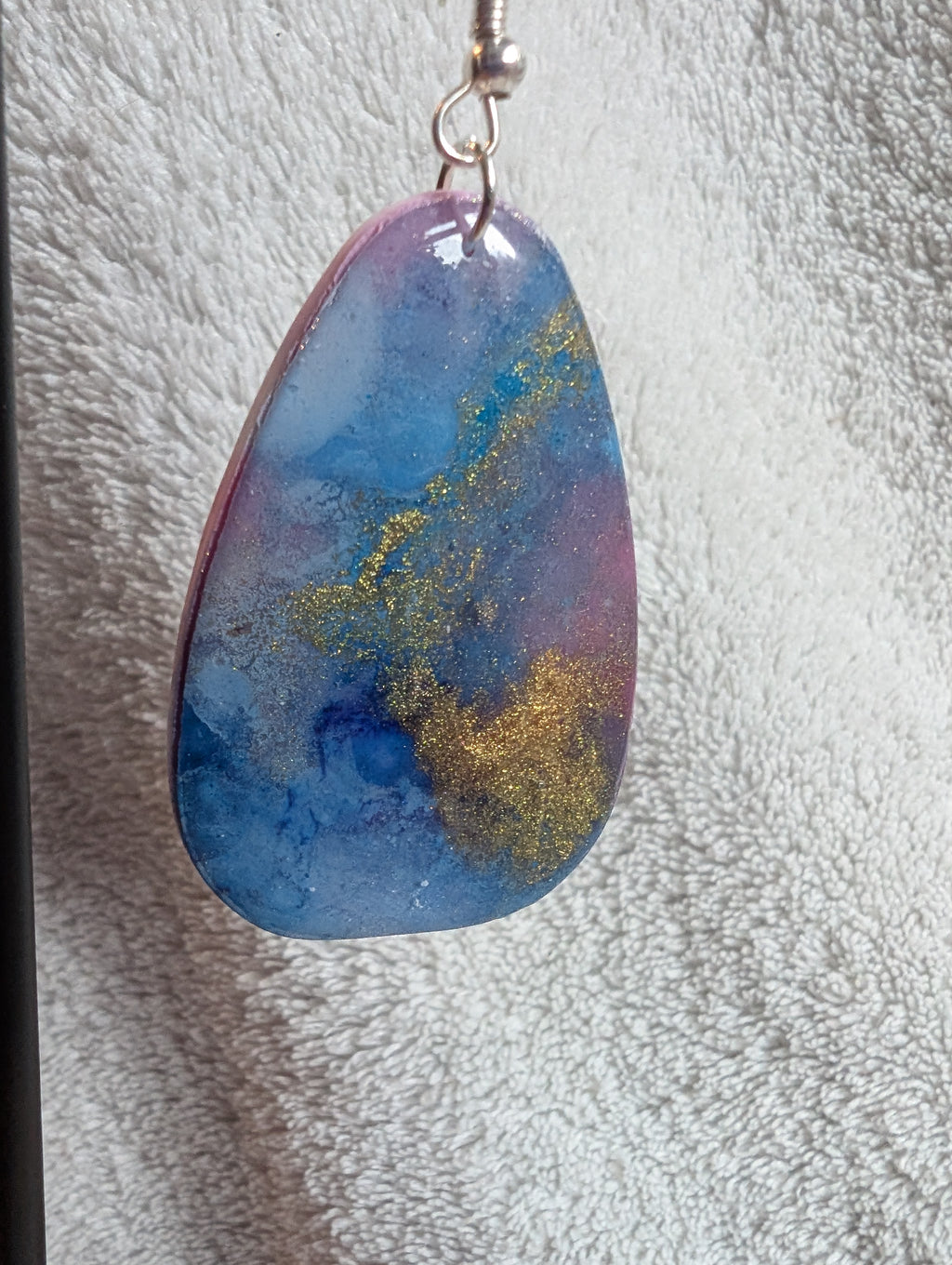 Space and Time Galaxy Earrings - Polymer Clay & Alcohol Ink