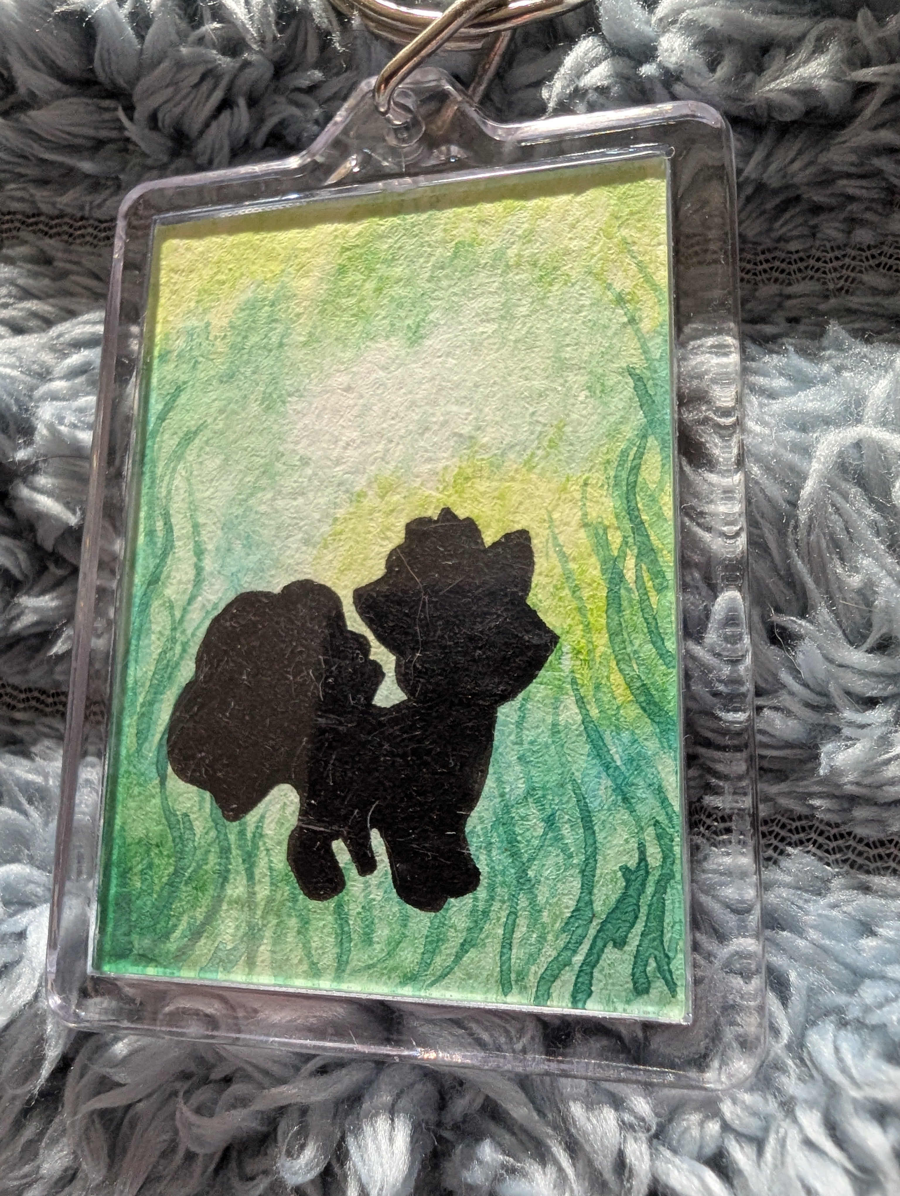 Pocket Monster Keyring – Hand Painted Watercolour