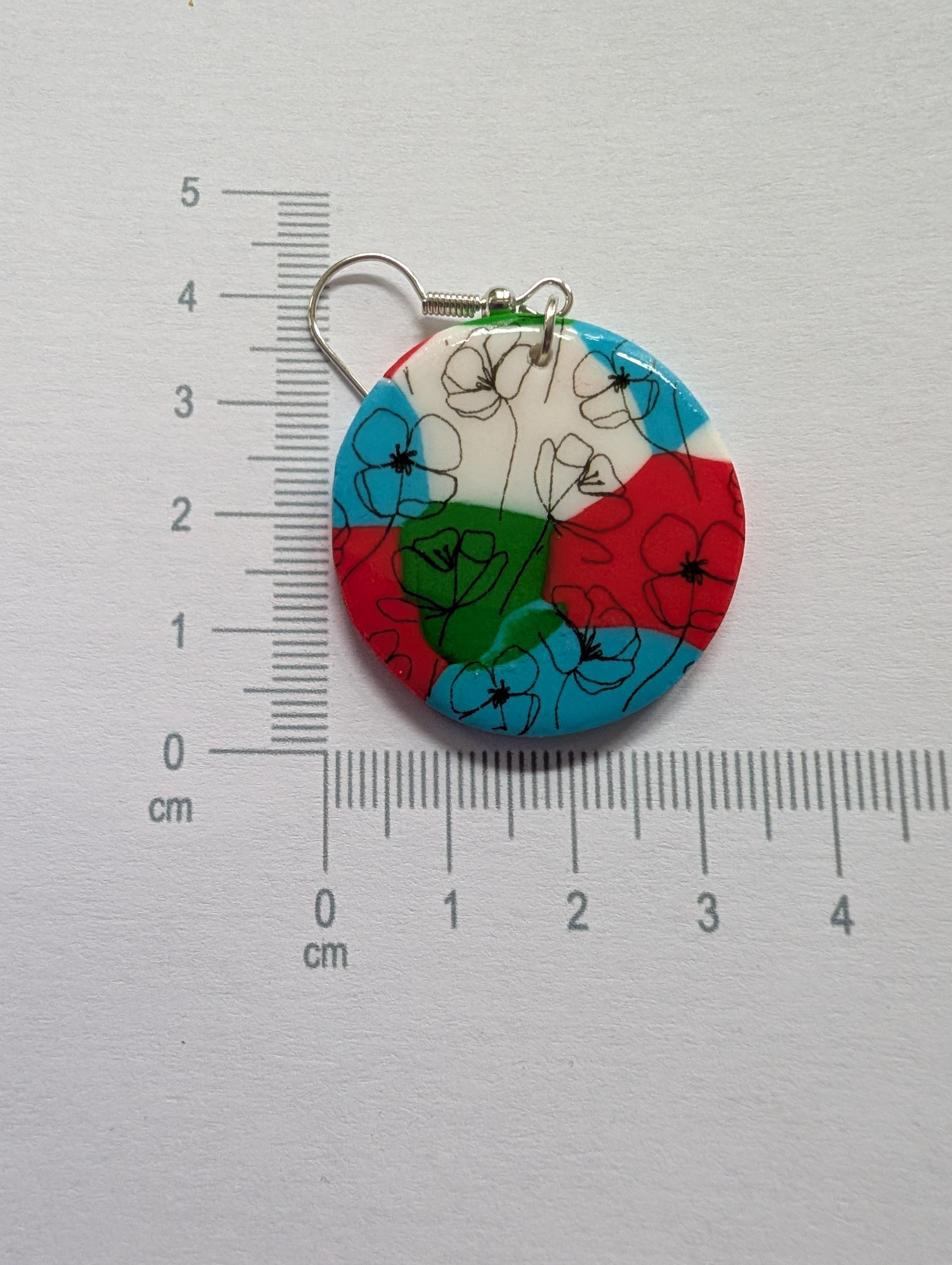 Handcrafted Multicoloured Linear Print Polymer Clay Earrings - Bold Statement Design