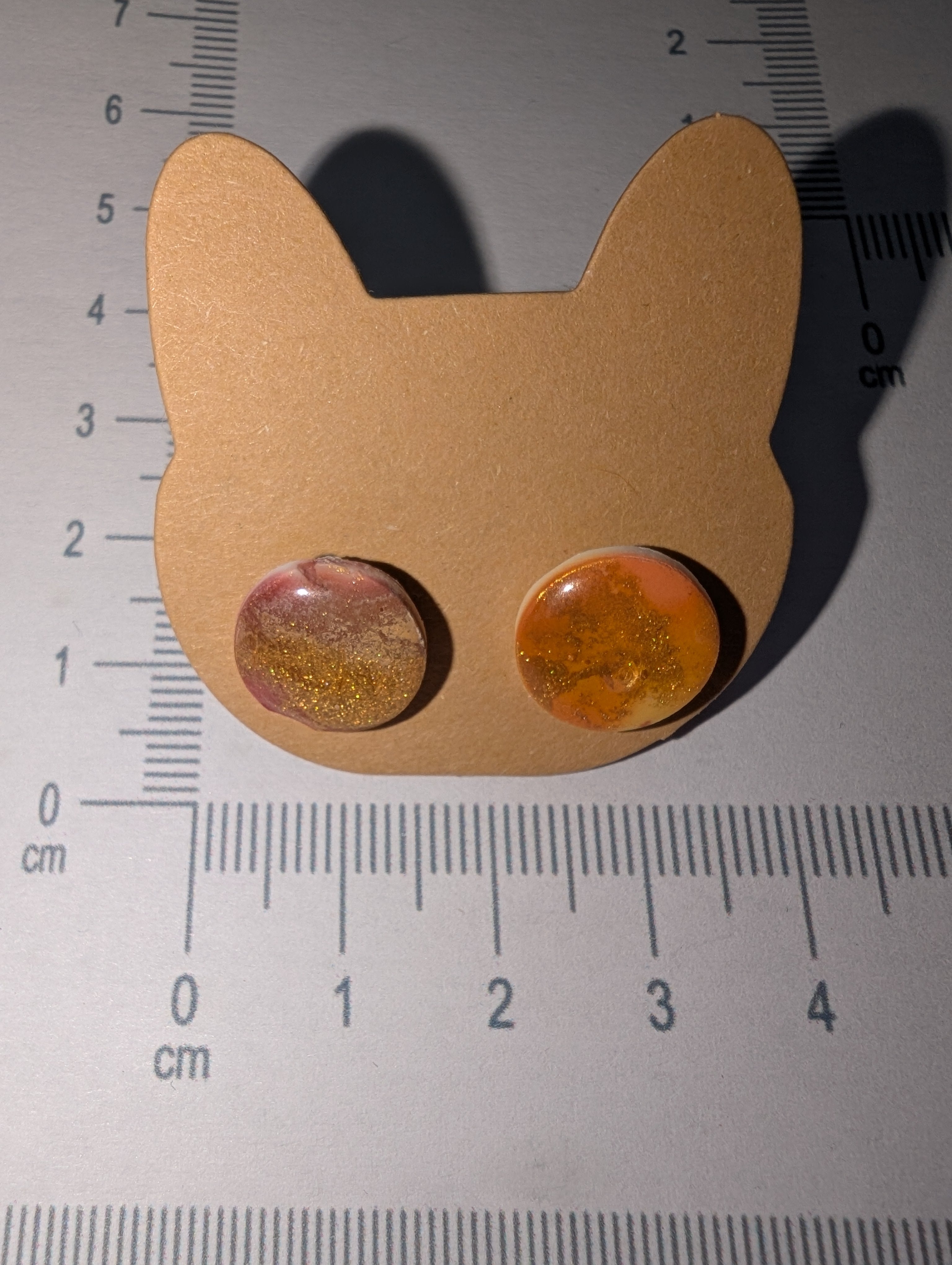 Small Autumnal Space Stud Earrings - Polymer Clay