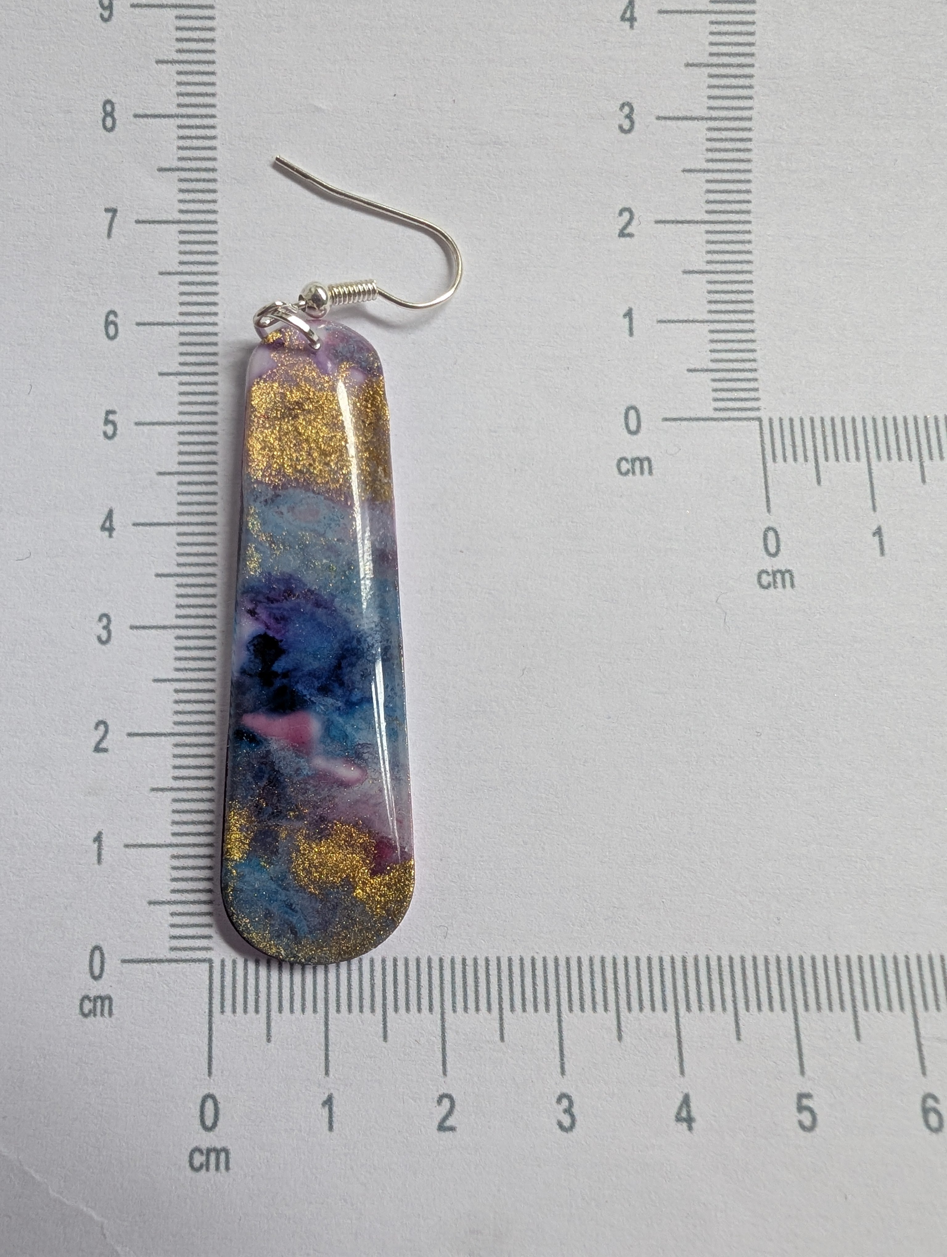 Space and Time Galaxy Earrings - Polymer Clay & Alcohol Ink