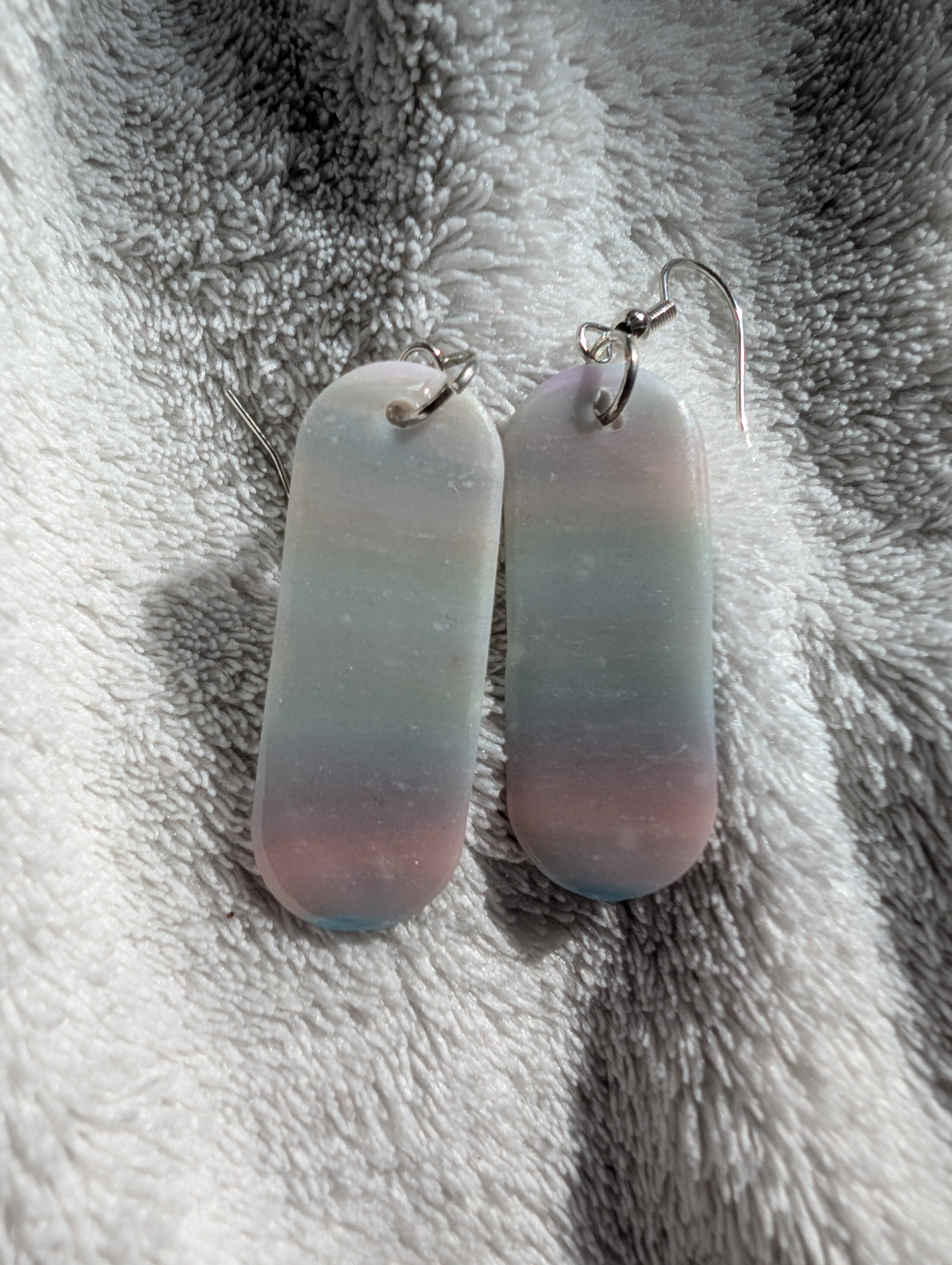Handmade Semi-Translucent Stone Effect Earrings - Natural Gradient Design
