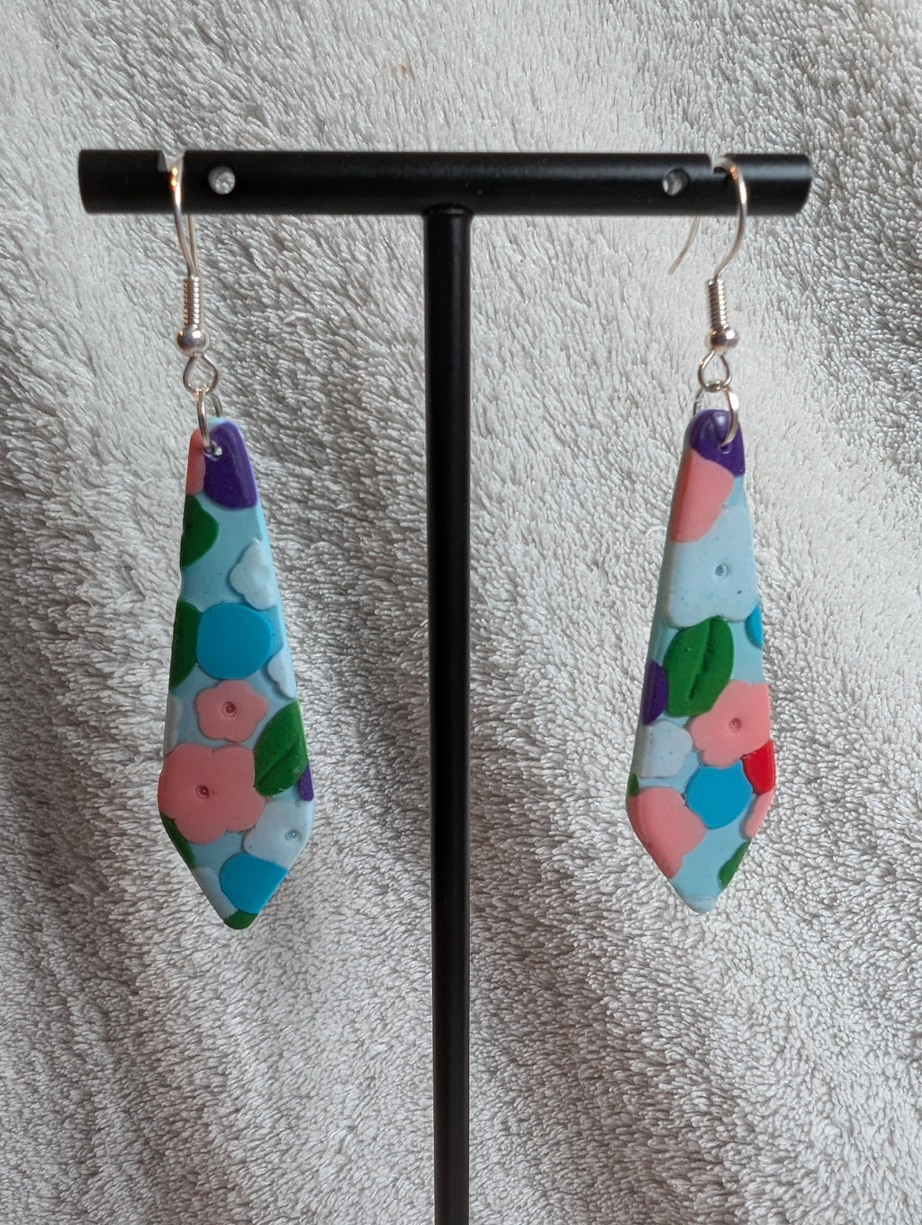 60s Style Flower Power Earrings - Handcrafted with Epoxy Resin