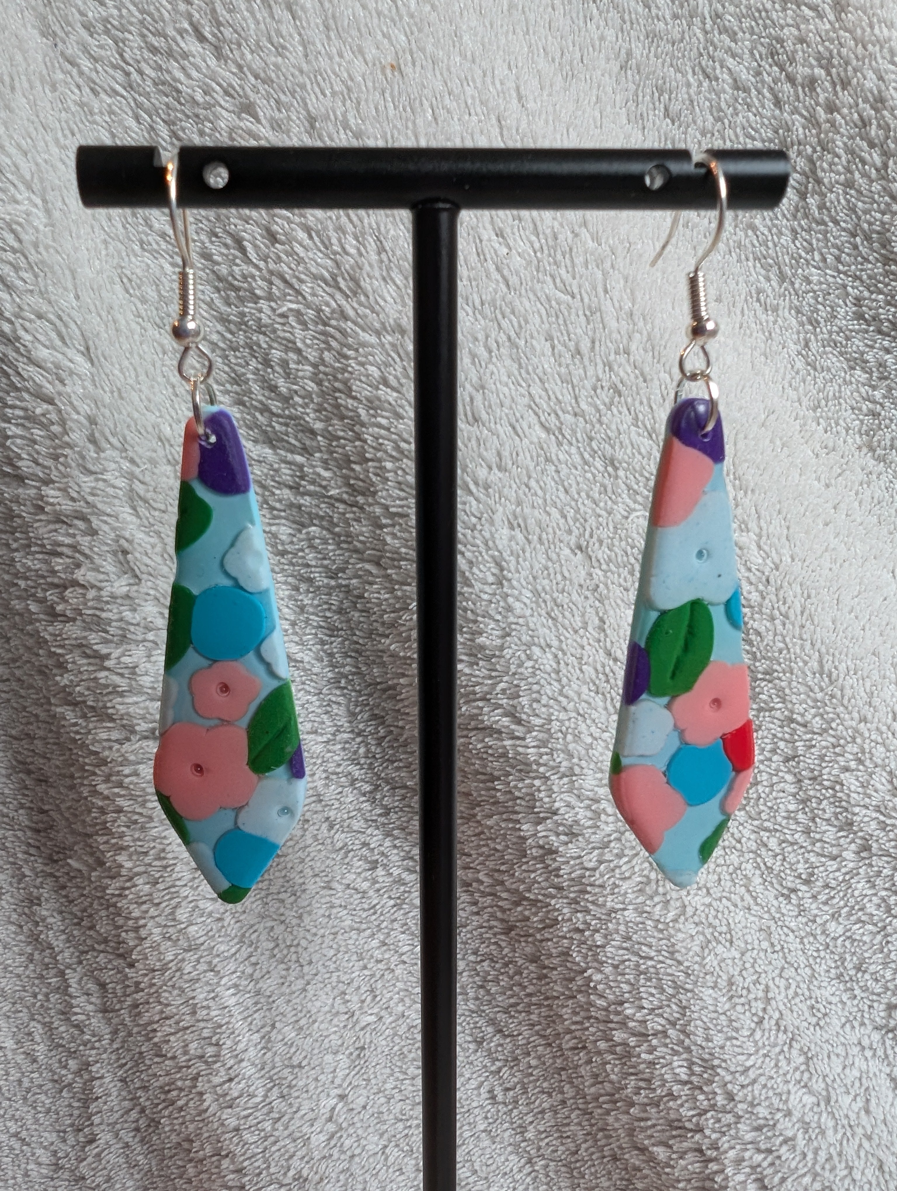 60s Style Flower Power Earrings - Handcrafted with Epoxy Resin
