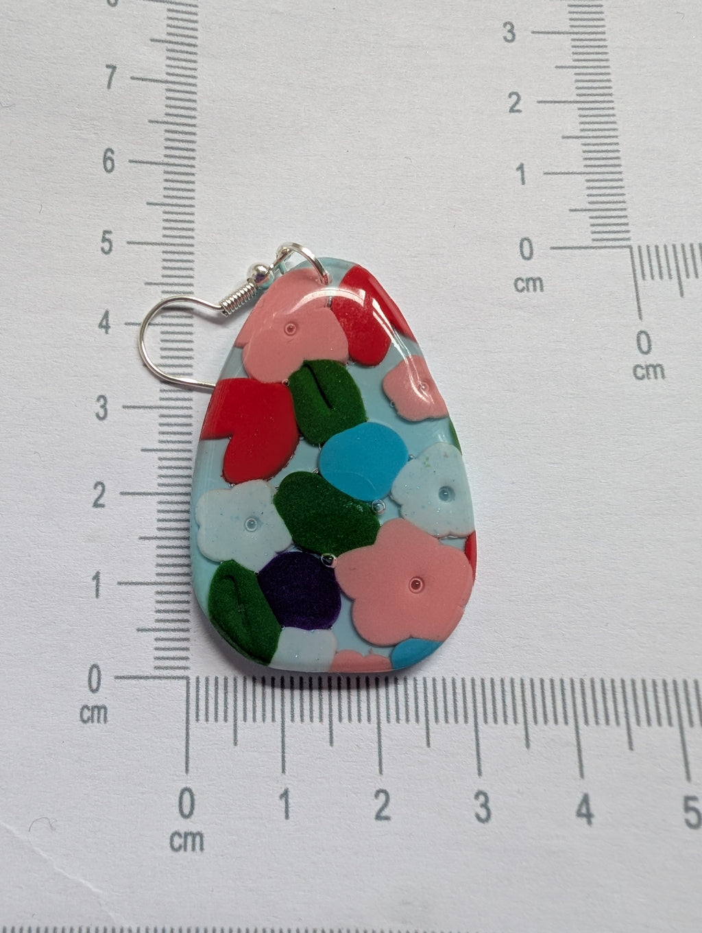 60s Style Flower Power Earrings - Handcrafted with Epoxy Resin